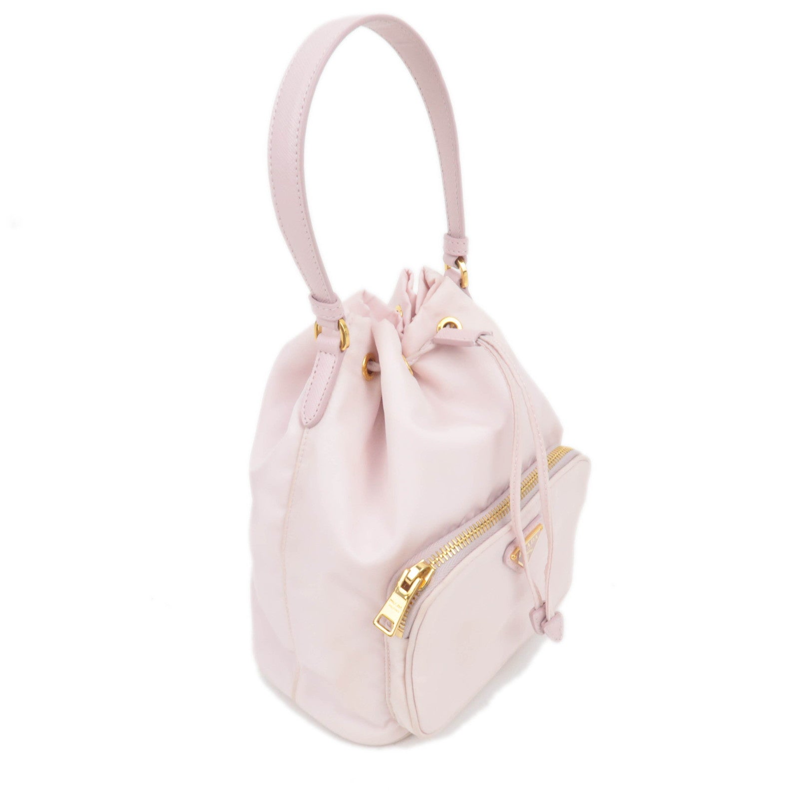 PRADA Bucket 2Way Nylon Shoulder Bag Pale Pink