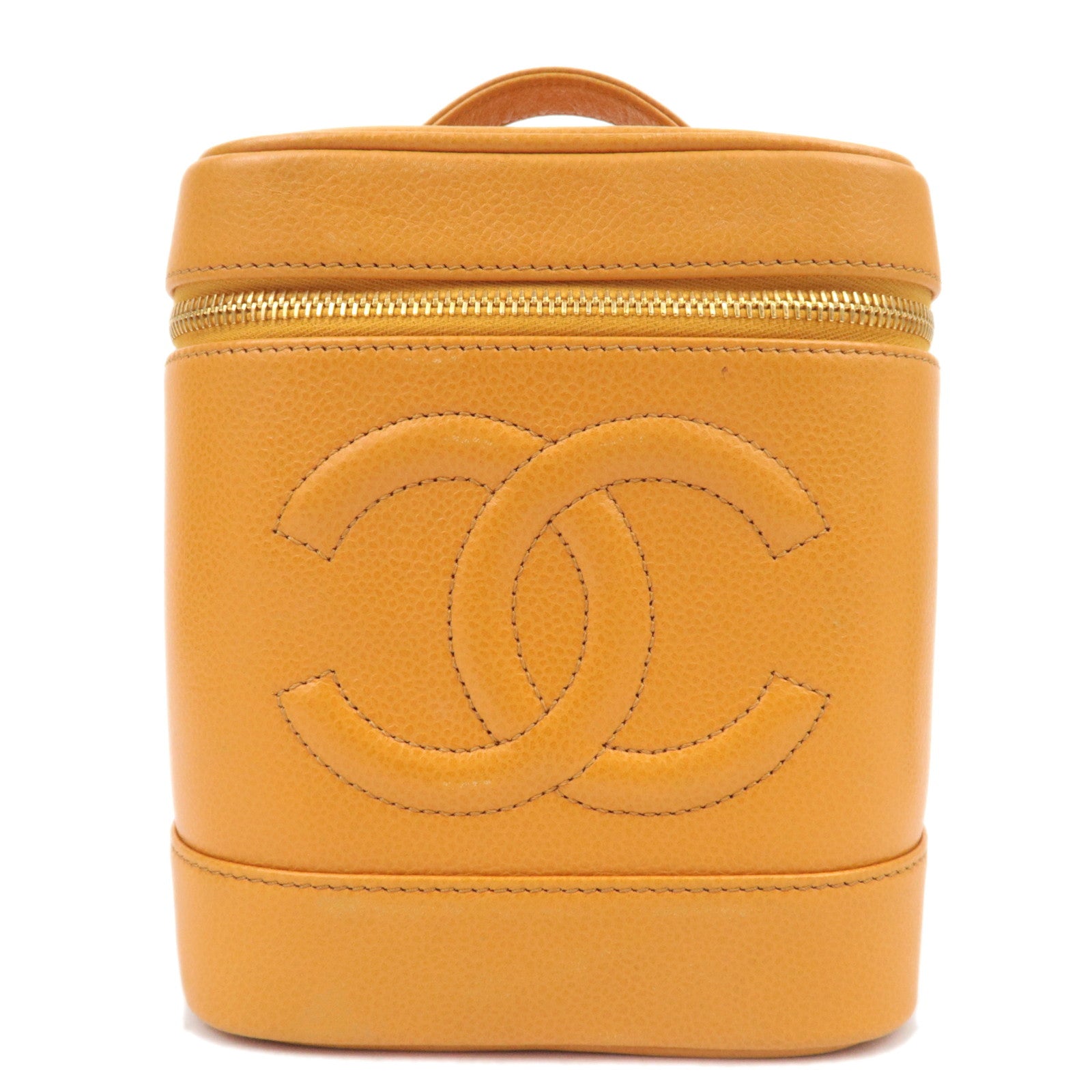 CHANEL Coco Mark Caviarskin Vanity Bag Orange A0199888014
