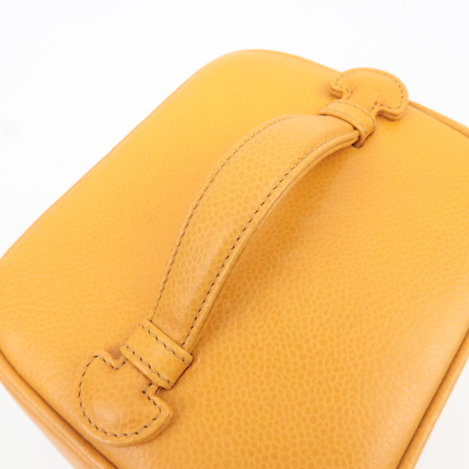 CHANEL Coco Mark Caviarskin Vanity Bag Orange A01998