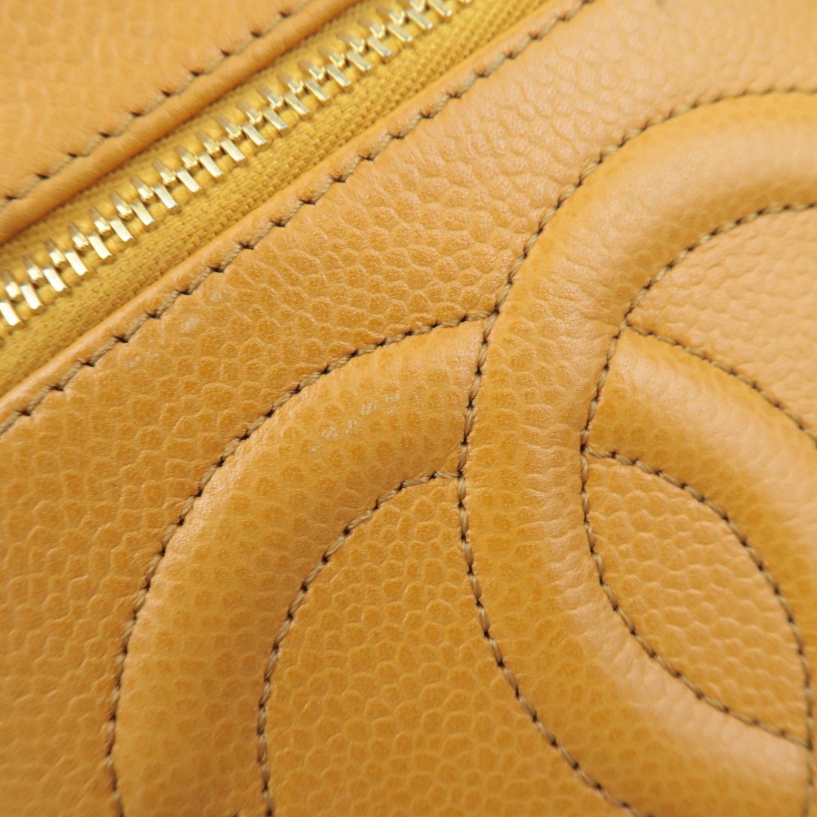 CHANEL Coco Mark Caviarskin Vanity Bag Orange A01998