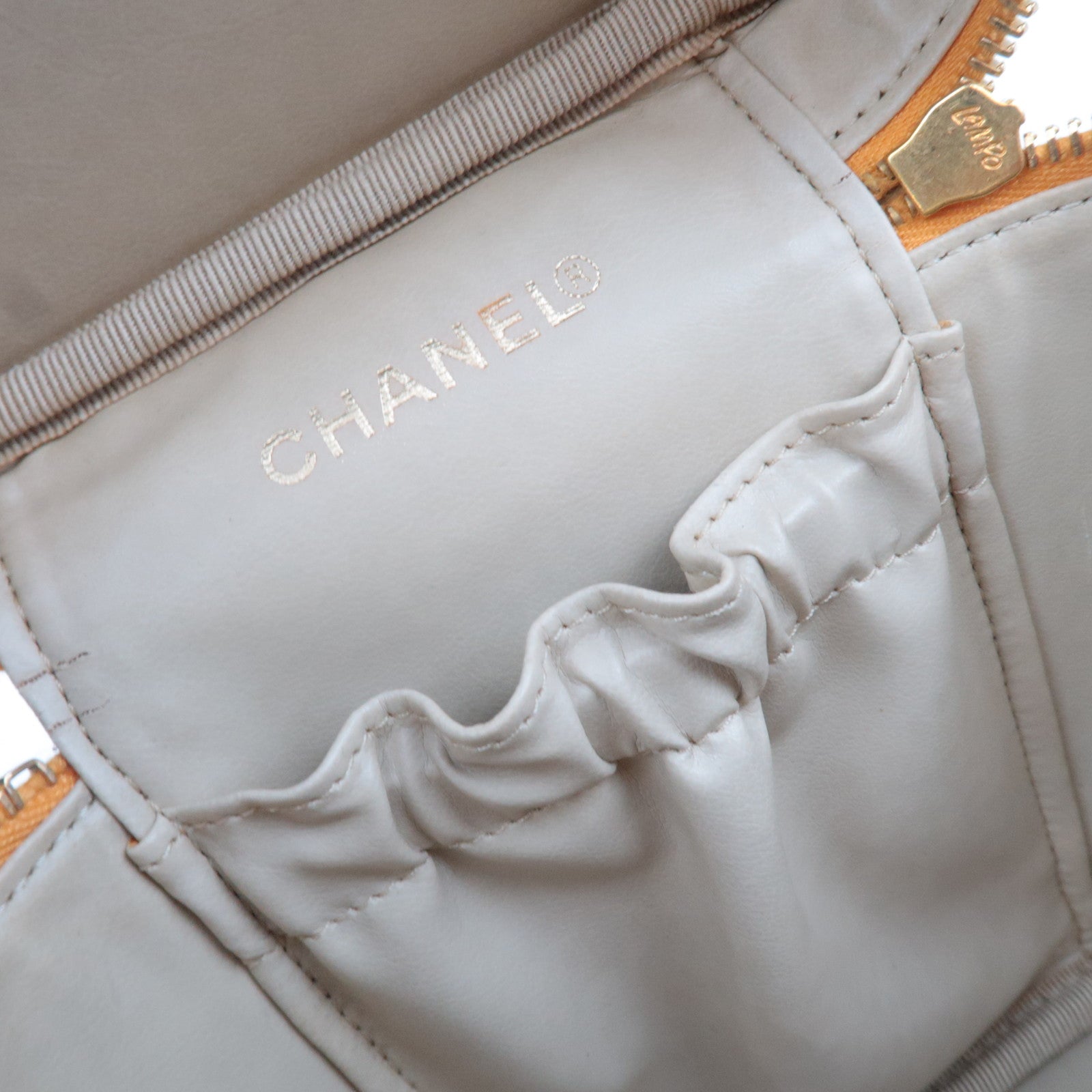 CHANEL Coco Mark Caviarskin Vanity Bag Orange A01998