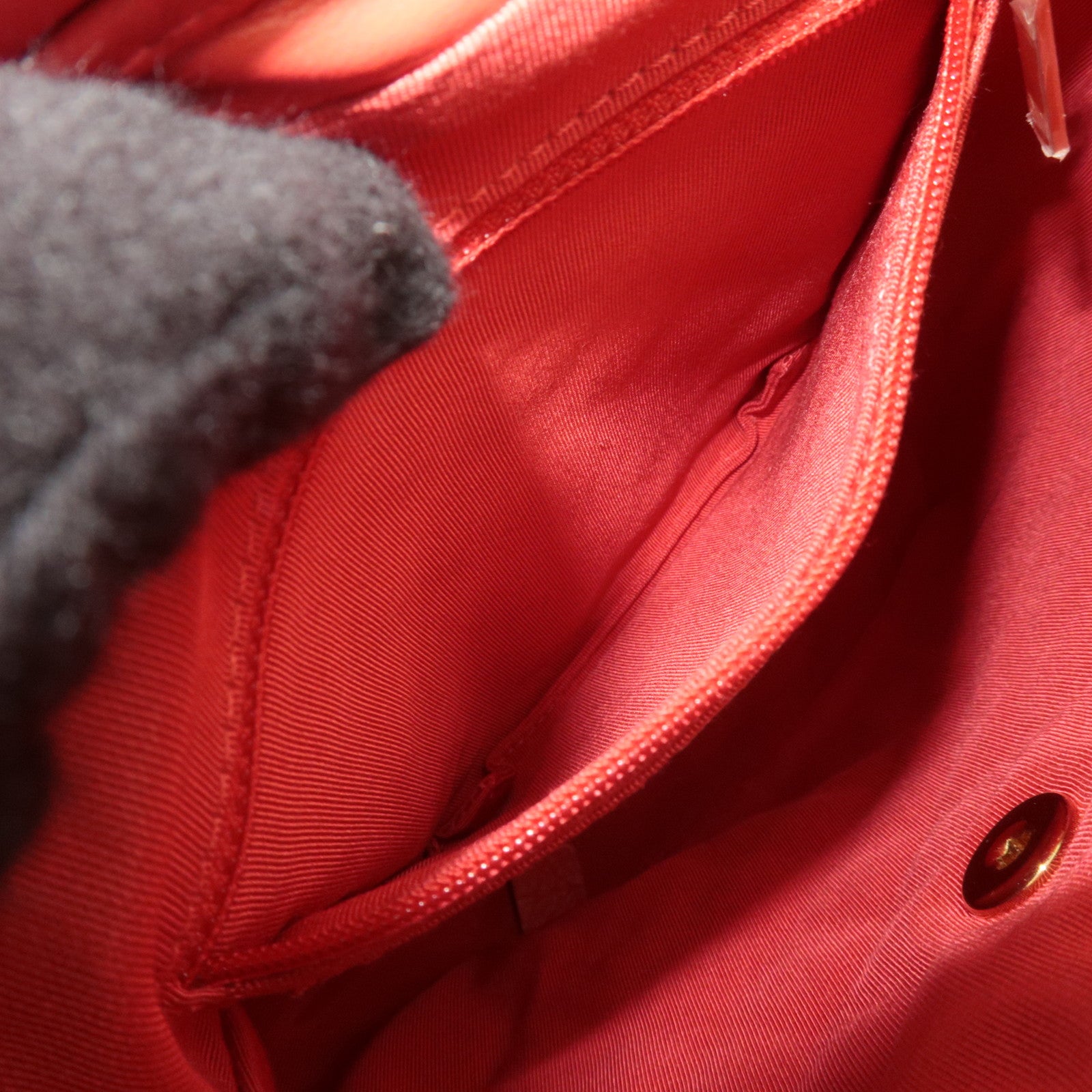 CHANEL Matelasse Lambskin Chain Backpack Red