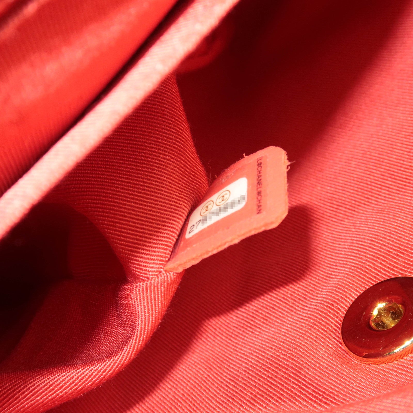 CHANEL Matelasse Lambskin Chain Backpack Red