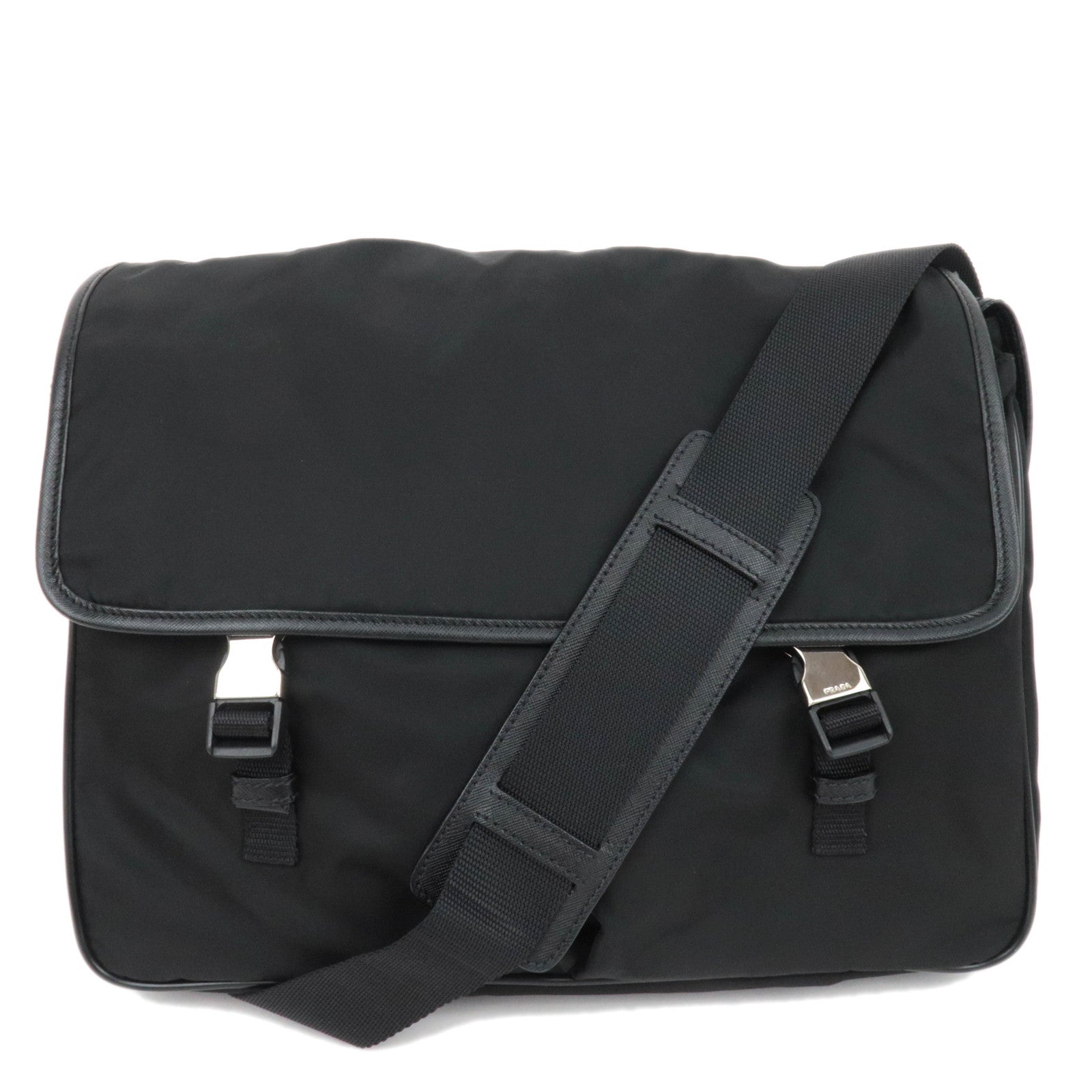 PRADA Large Nylon Shoulder Bag Black VS025588017