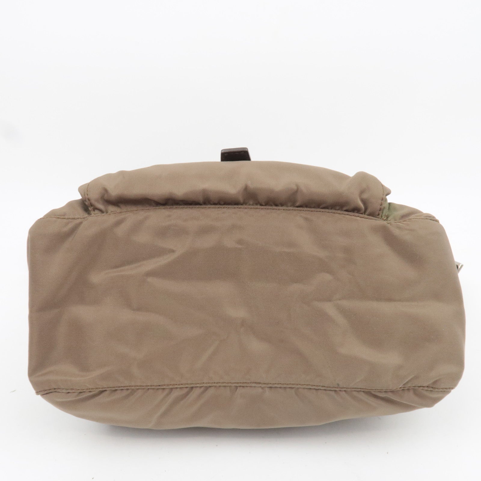PRADA Nylon Leather Shoulder Bag Khaki