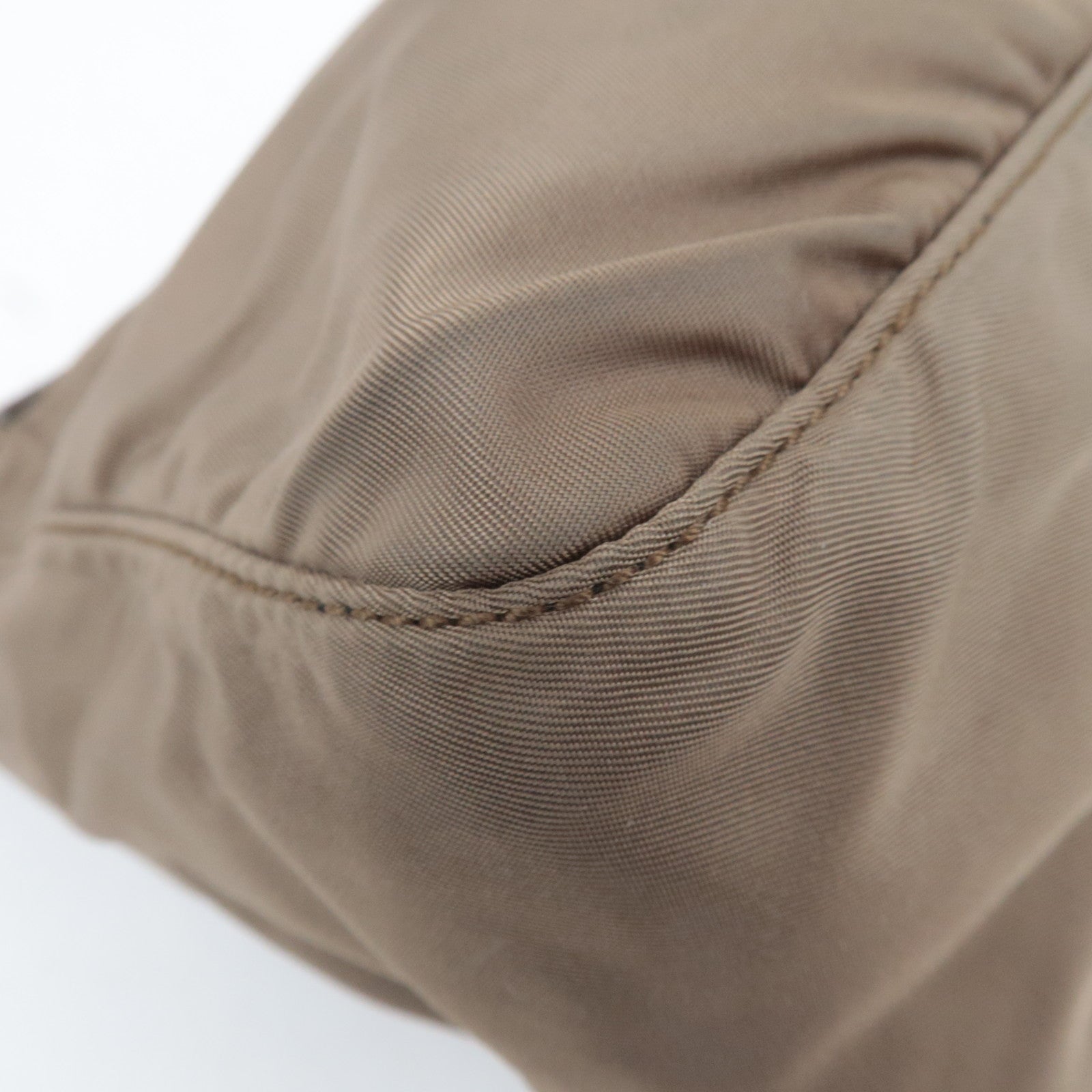 PRADA Nylon Leather Shoulder Bag Khaki