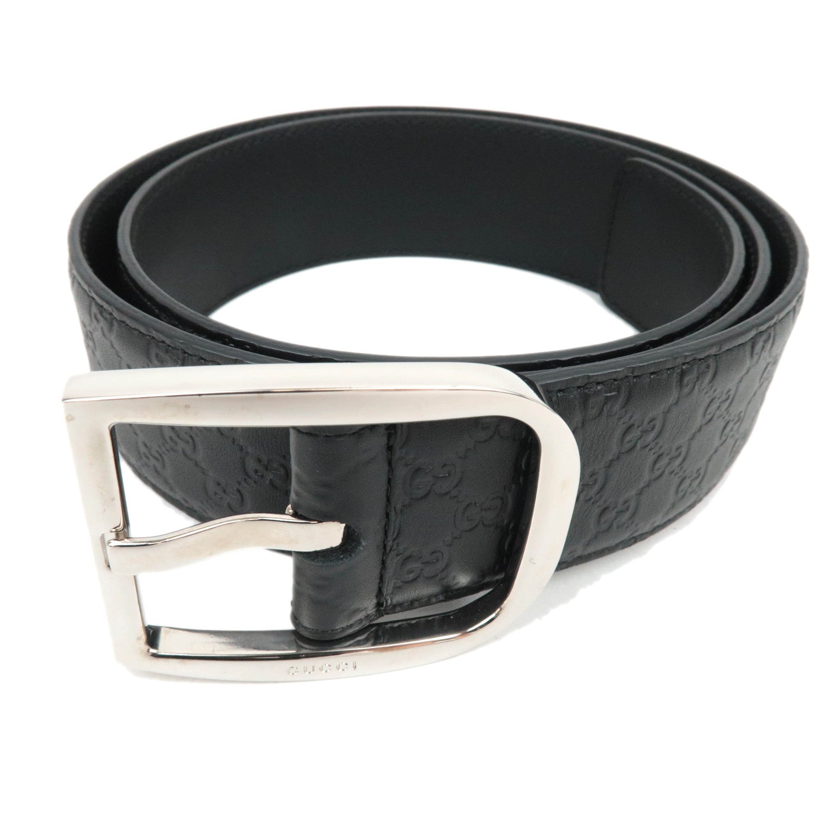 GUCCI Micro Guccissima Leather Belt 80/32 Black 44971688056