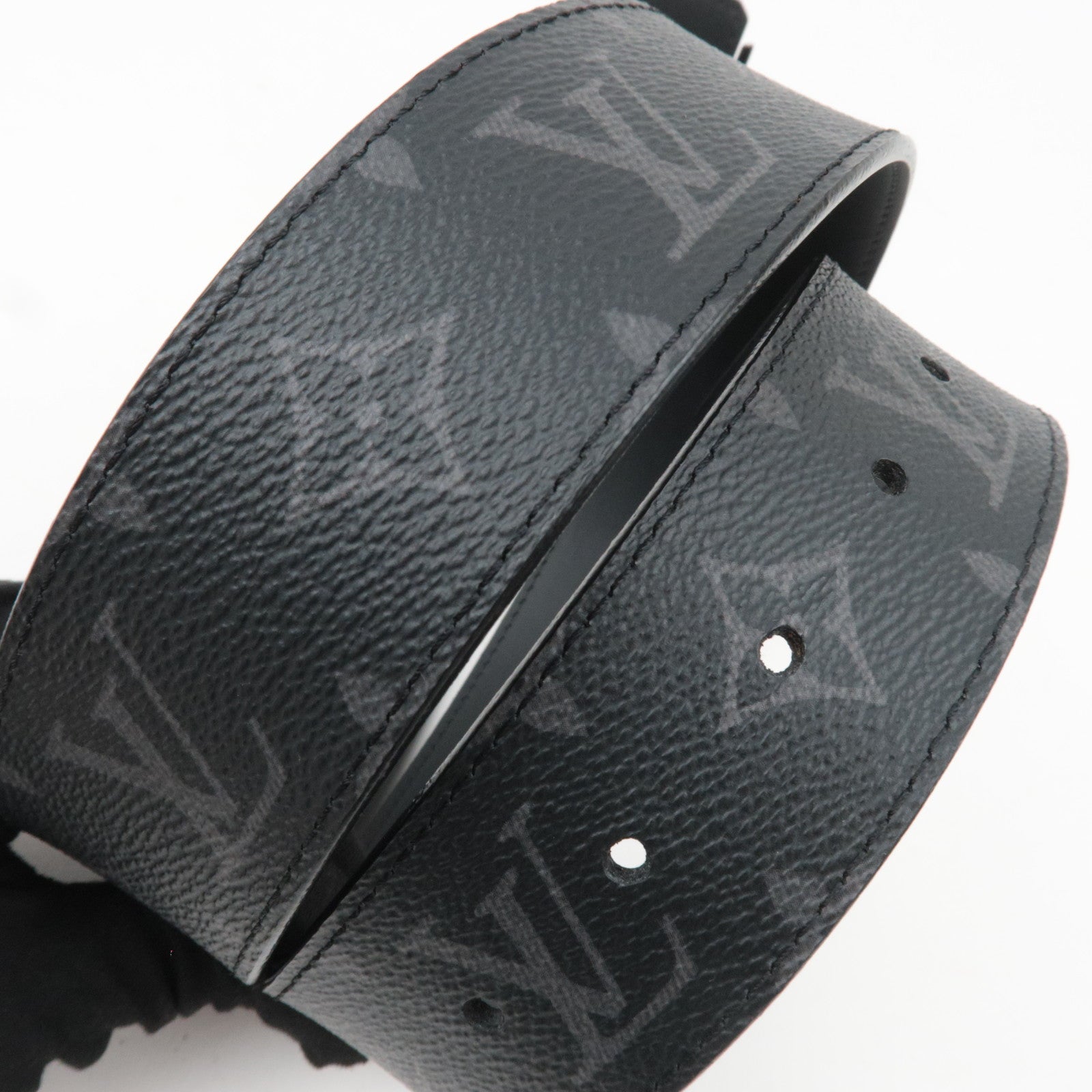 Louis Vuitton Monogram Eclipse Ceinture LV Initials Belt 85/34 M9043