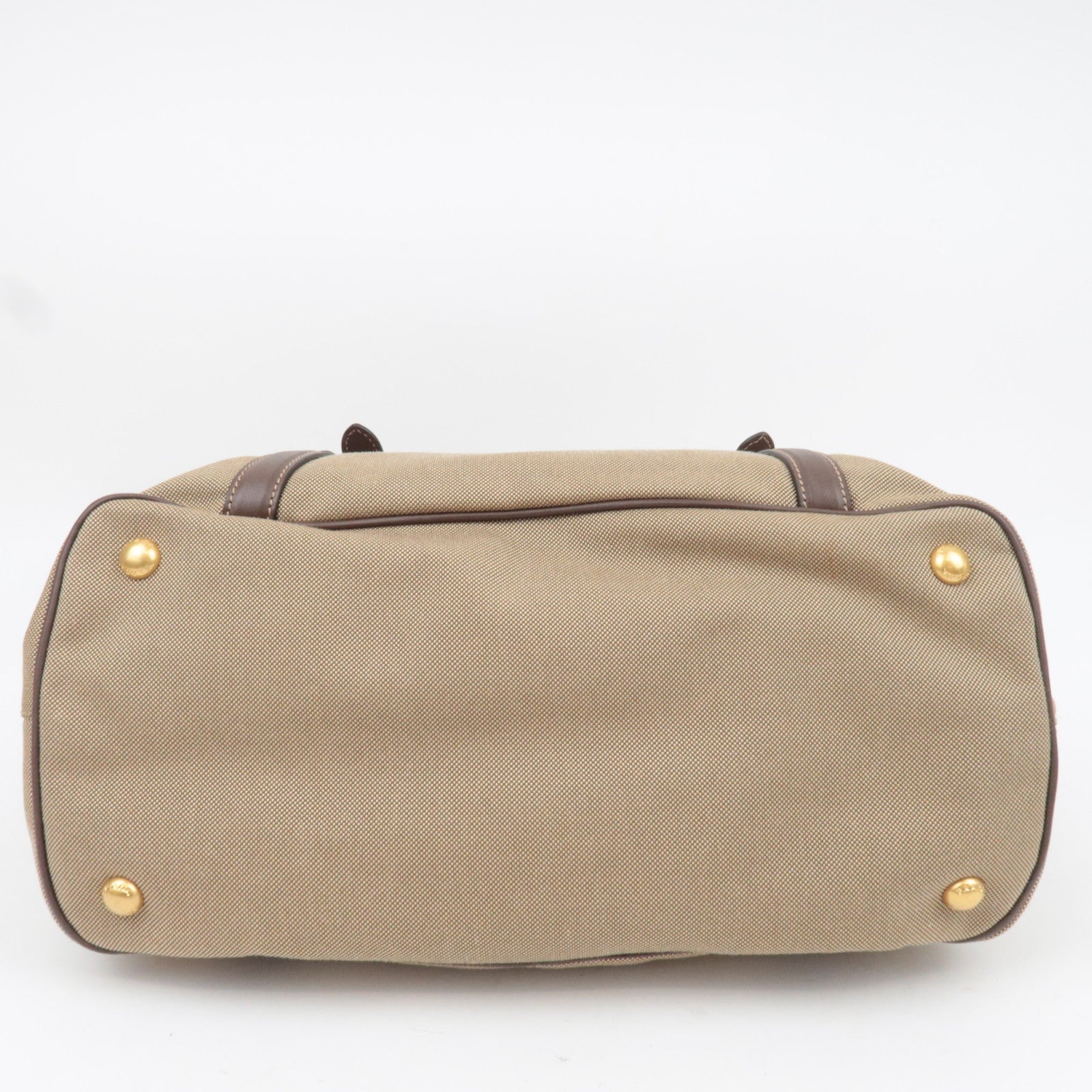 PRADA 2Way Logo Jacquard Tote Bag Khaki Brown