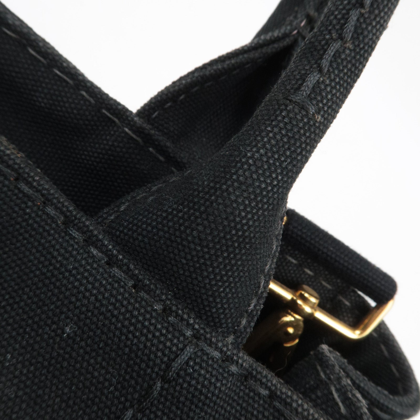 PRADA Canapa Mini 2Way Canvas Tote Bag Black 1BG439