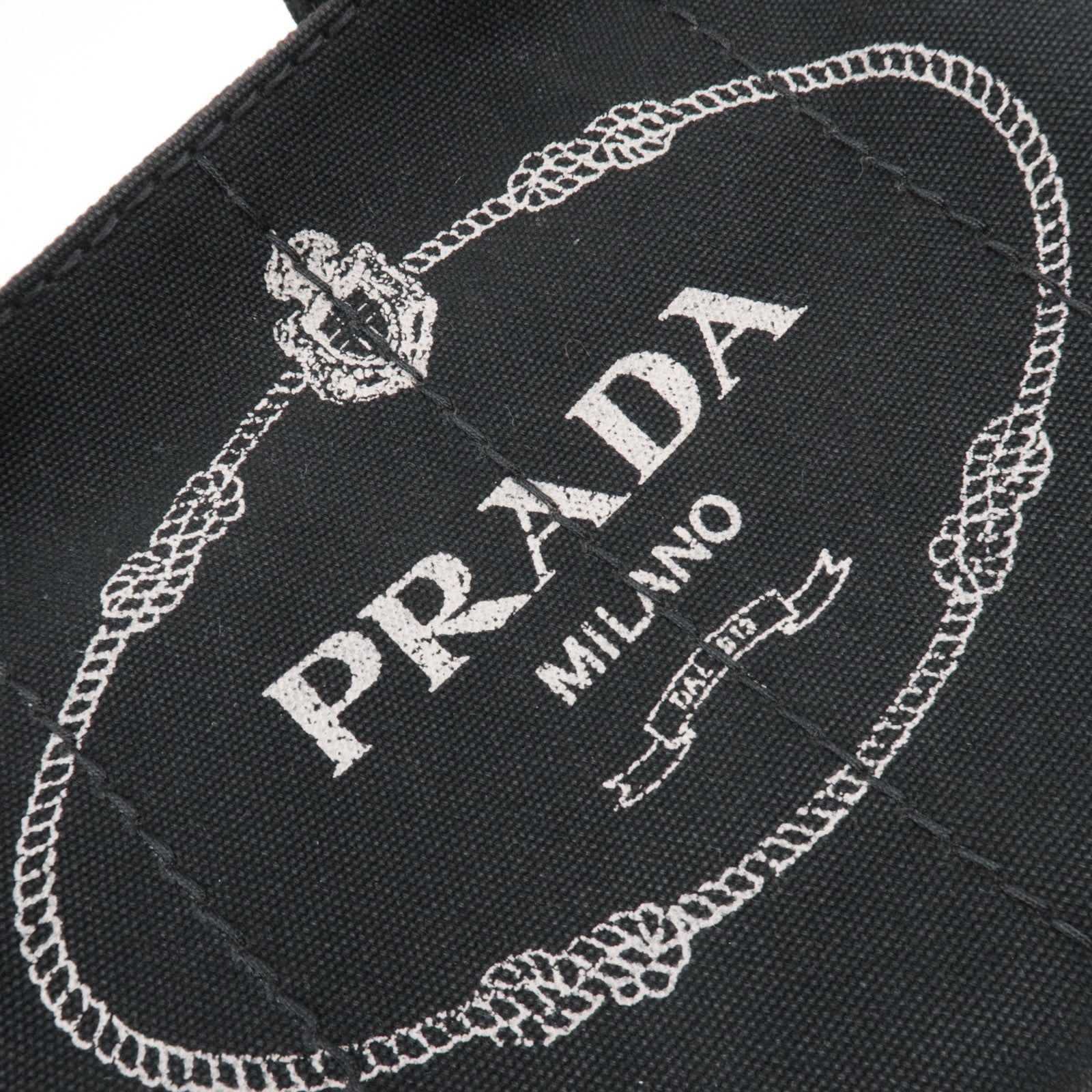 PRADA Canapa Mini 2Way Canvas Tote Bag Black 1BG439