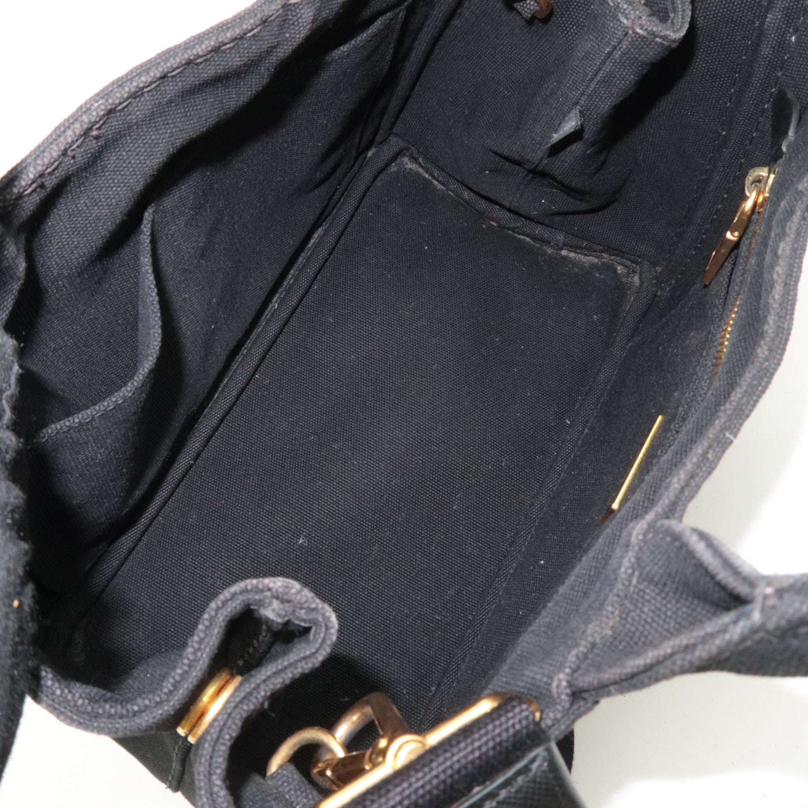 PRADA Canapa Mini 2Way Canvas Tote Bag Black 1BG439
