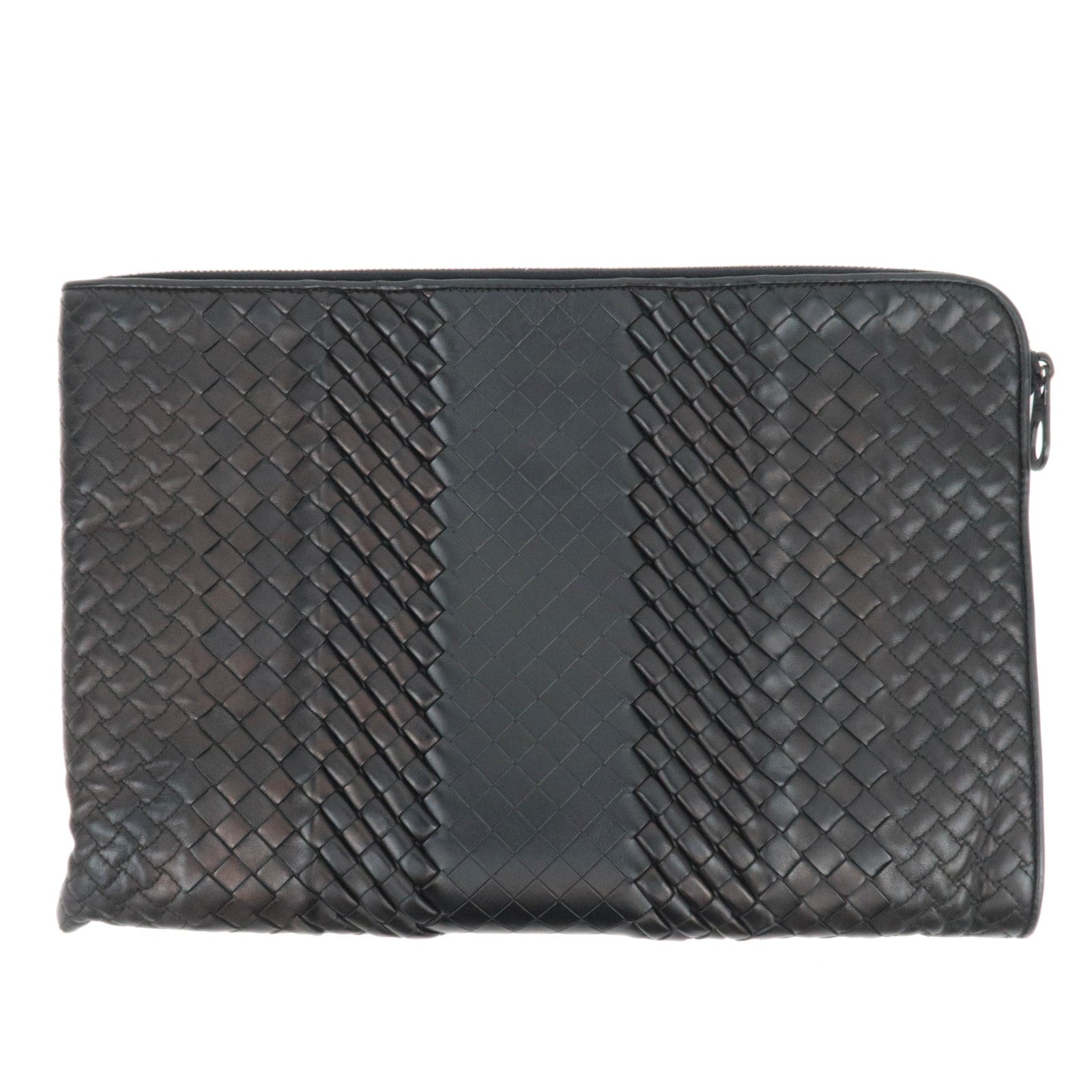 BOTTEGA VENETA Intrecciato Leather Clutch Bag Black88102