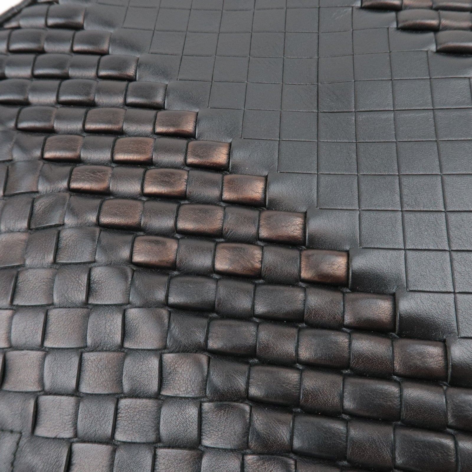 BOTTEGA VENETA Intrecciato Leather Clutch Bag Black