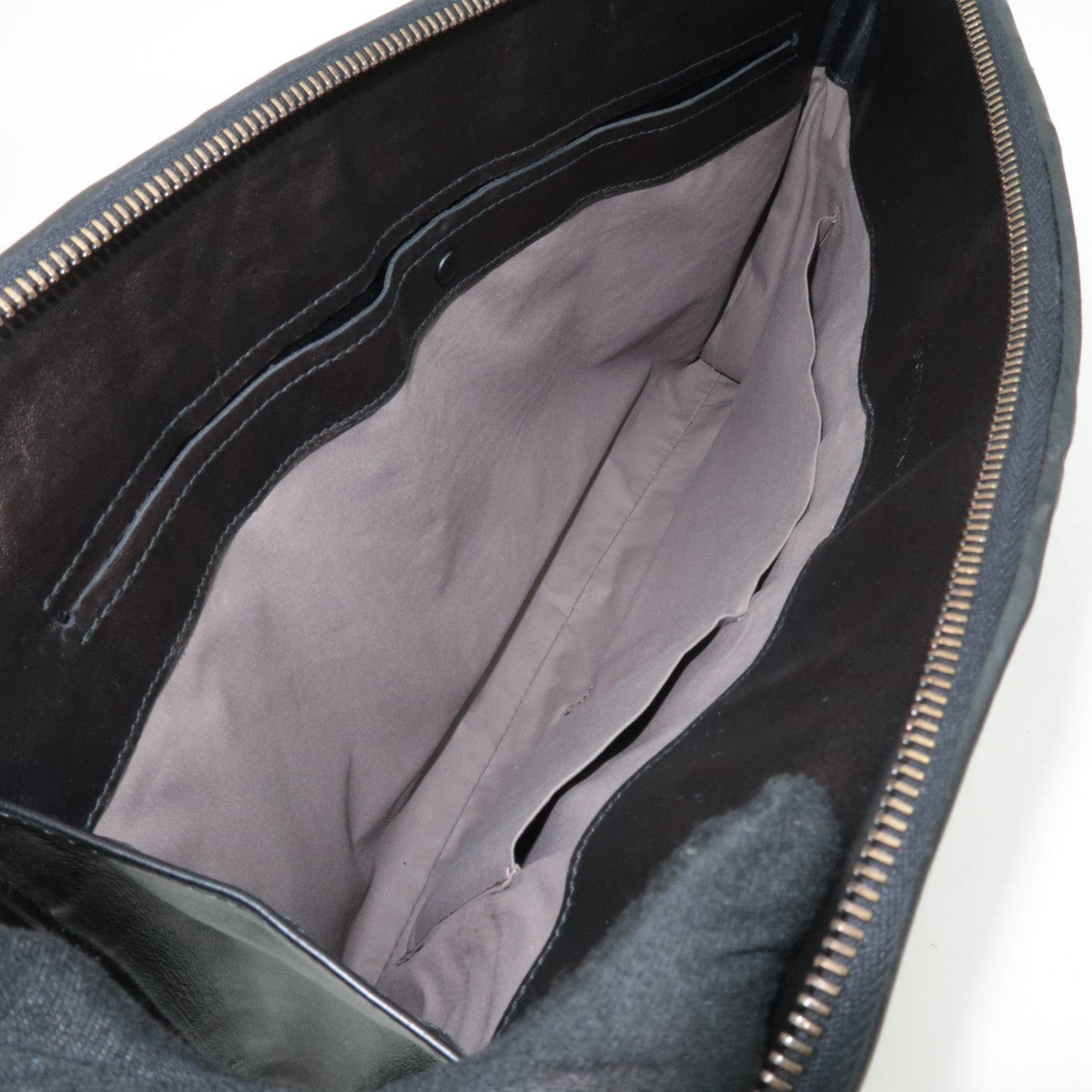 BOTTEGA VENETA Intrecciato Leather Clutch Bag Black