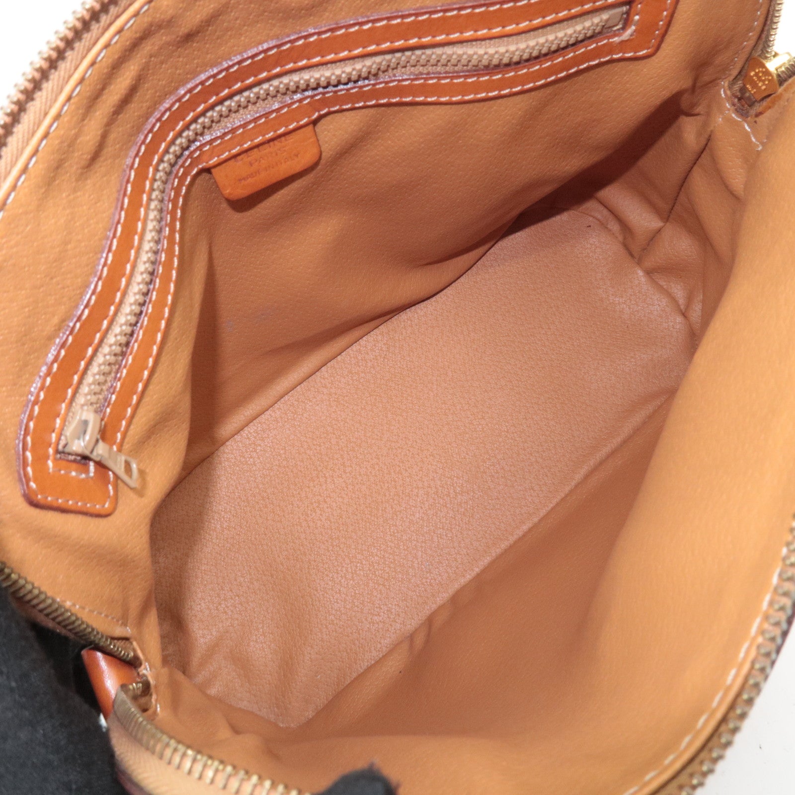 CELINE Macadam PVC Leather Handbag Beige Brown