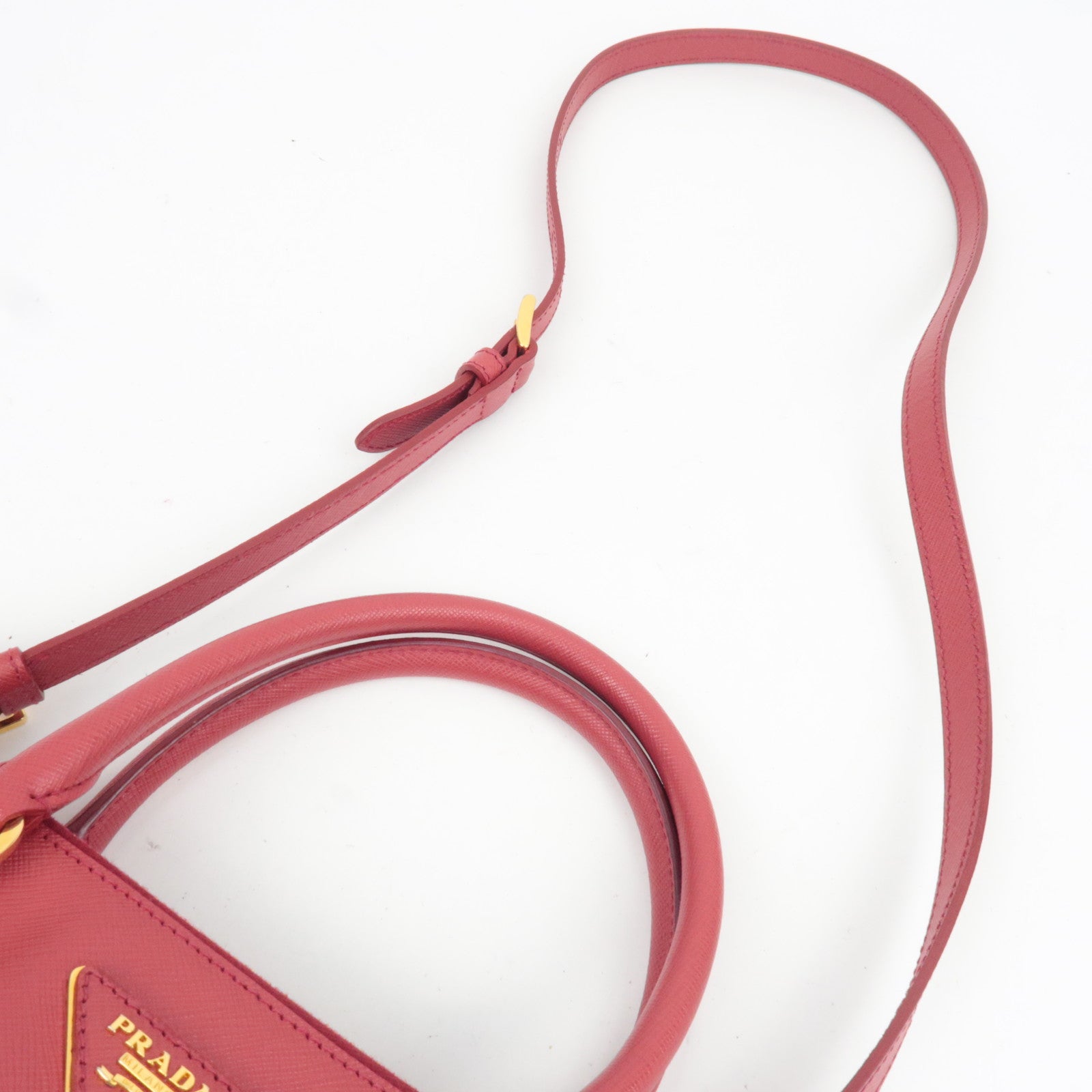 PRADA Galleria Saffiano Leather 2Way Handbag Red