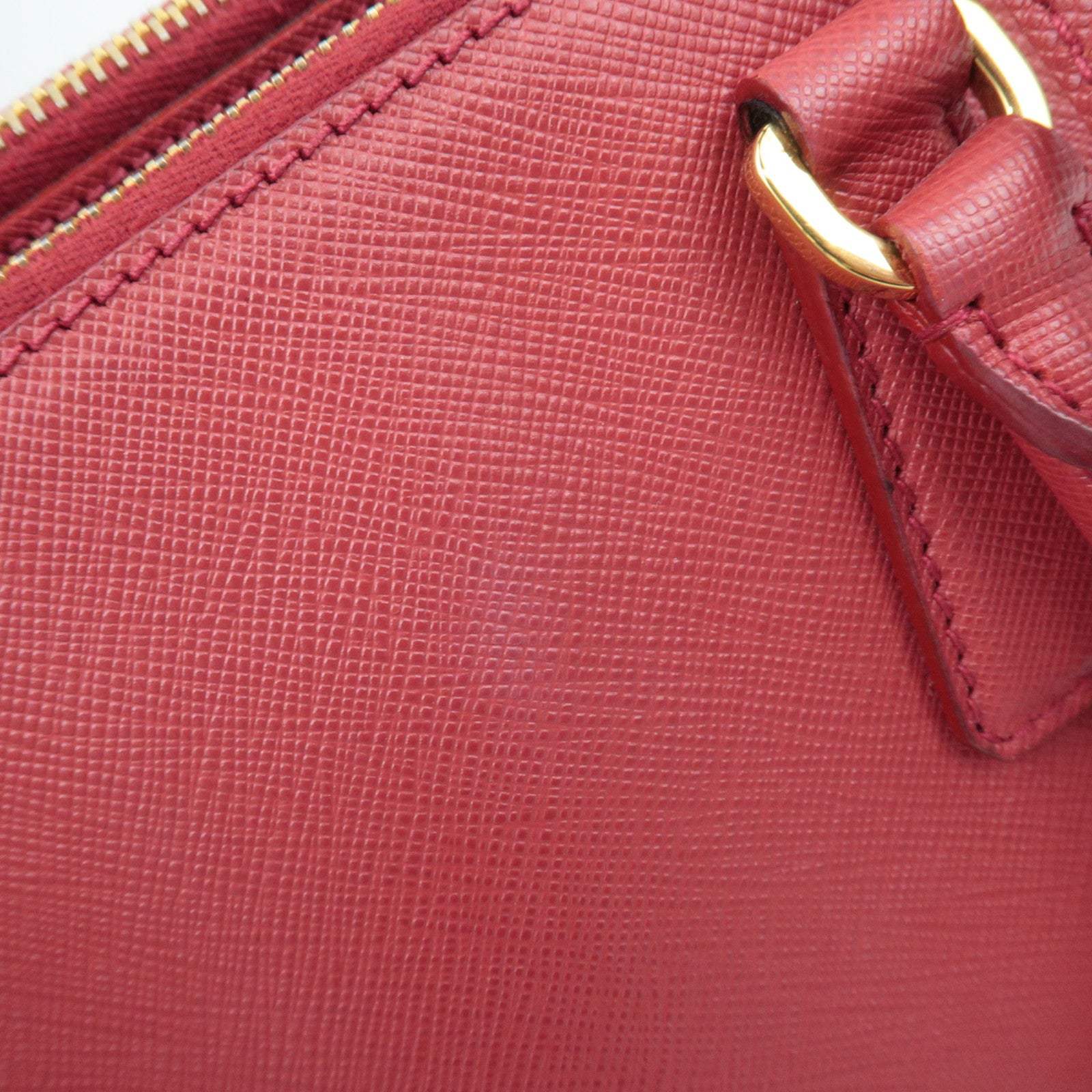 PRADA Galleria Saffiano Leather 2Way Handbag Red