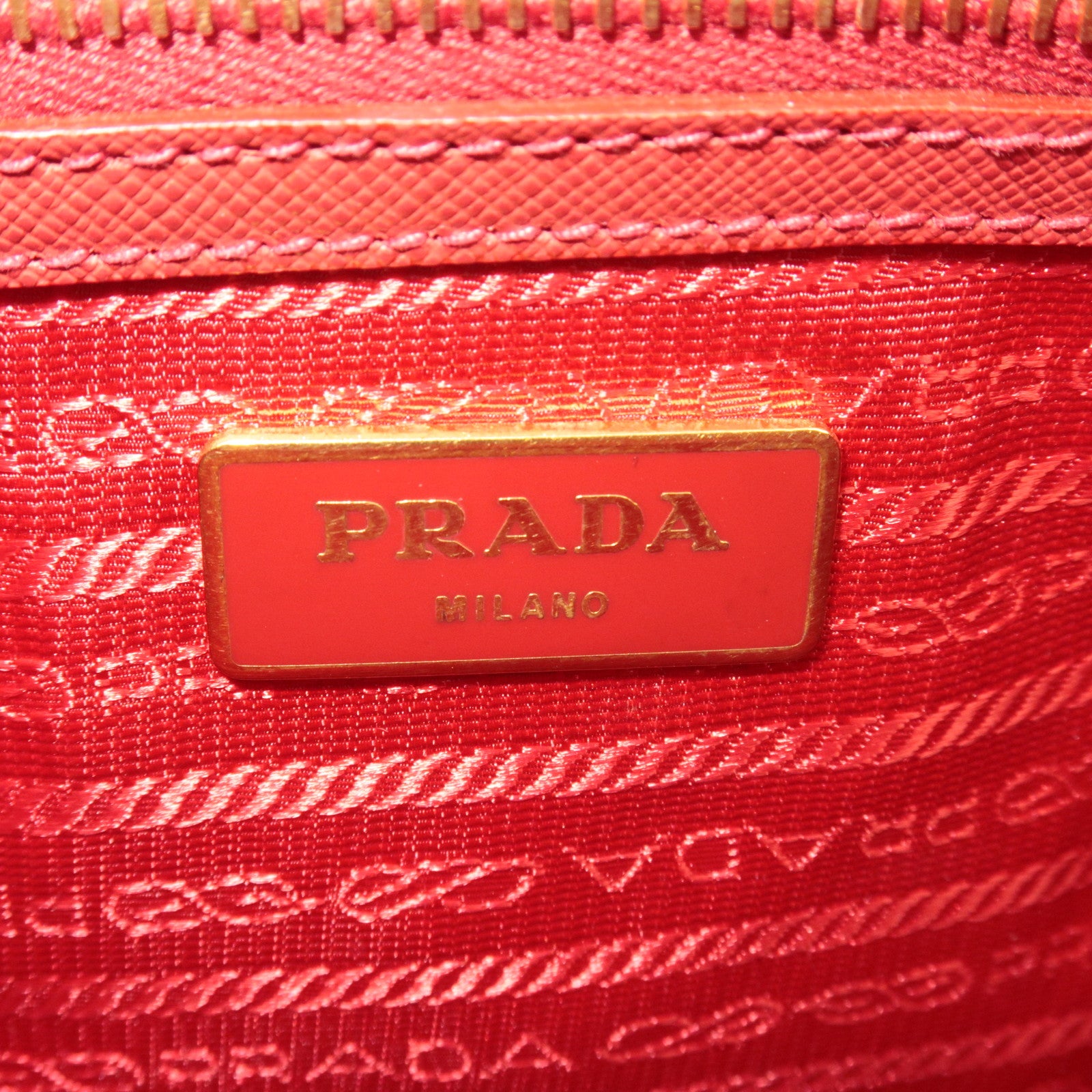 PRADA Galleria Saffiano Leather 2Way Handbag Red