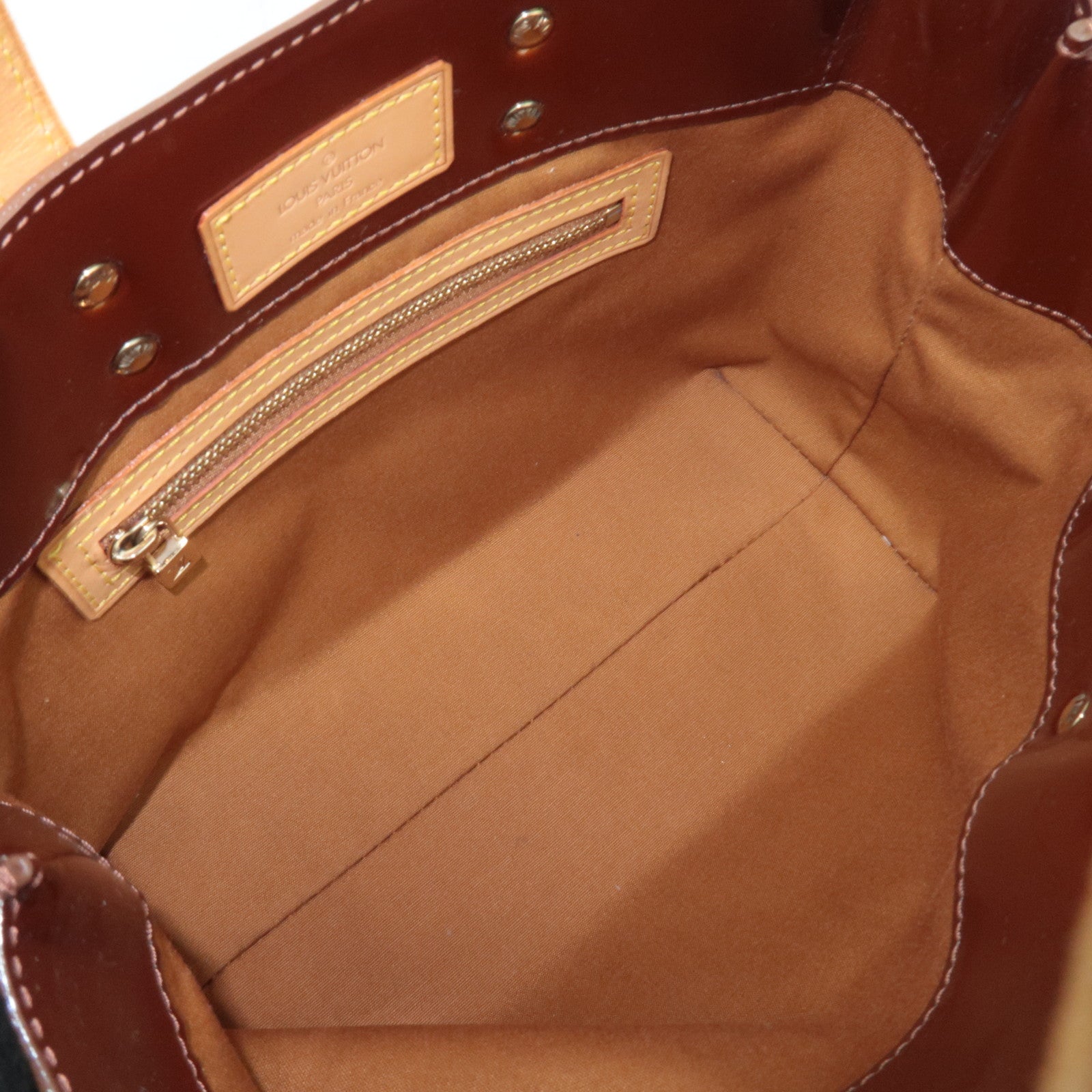 Louis Vuitton Monogram Vernis Reade PM Handbag Bronze M91146
