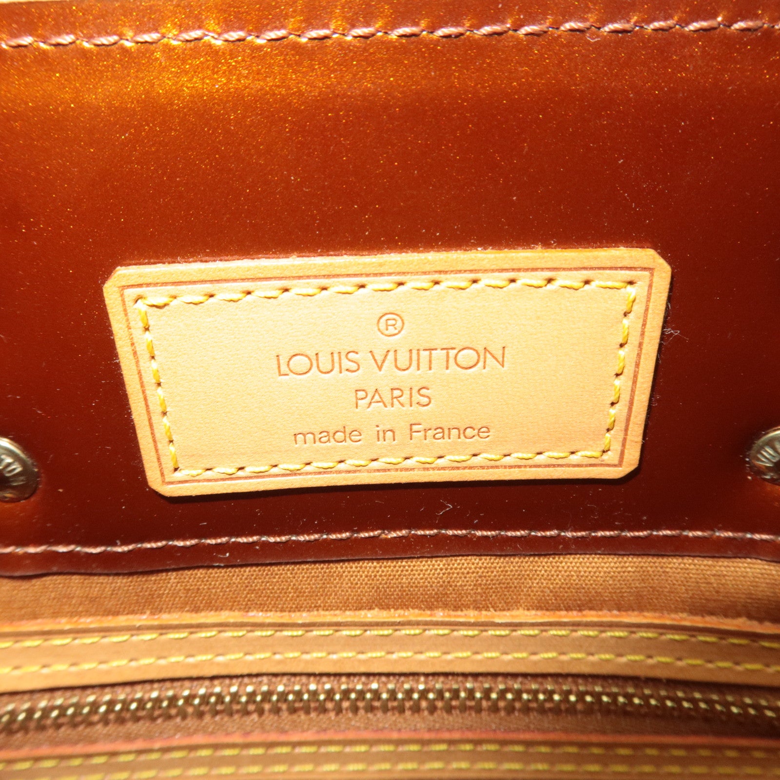 Louis Vuitton Monogram Vernis Reade PM Handbag Bronze M91146