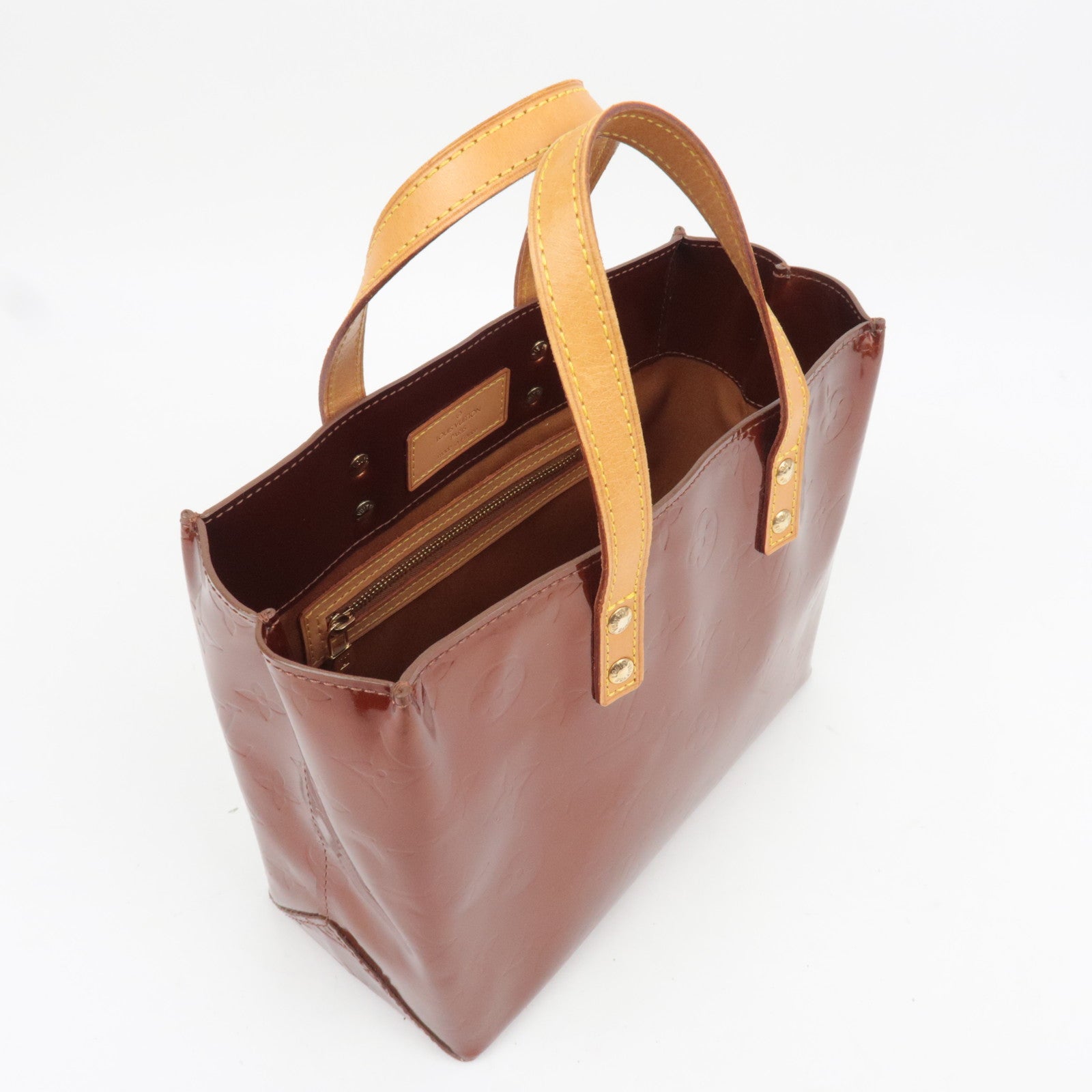 Louis Vuitton Monogram Vernis Reade PM Handbag Bronze M91146