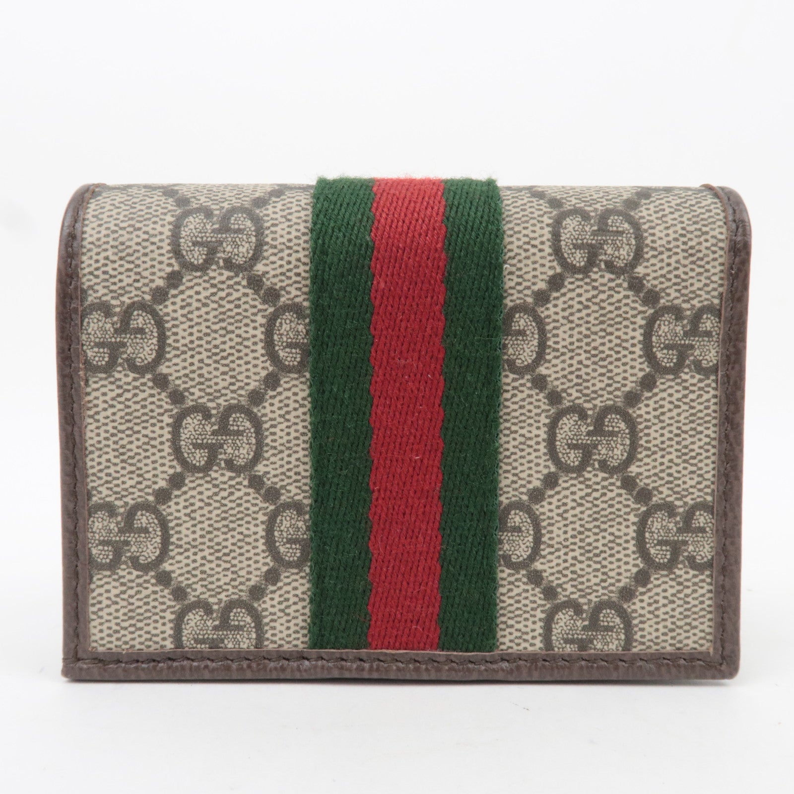 GUCCI Ophidia Sherry GG Supreme Wallet Beige Brown 838487