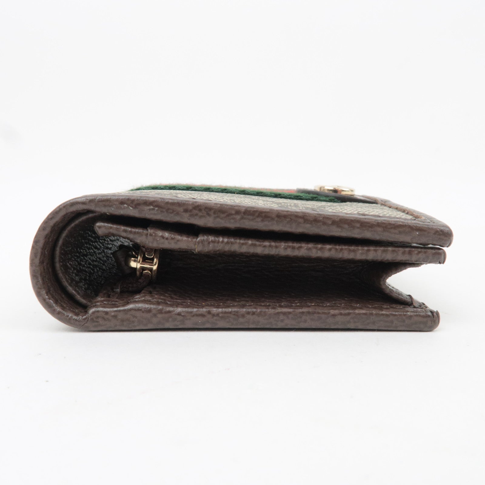 GUCCI Ophidia Sherry GG Supreme Wallet Beige Brown 838487