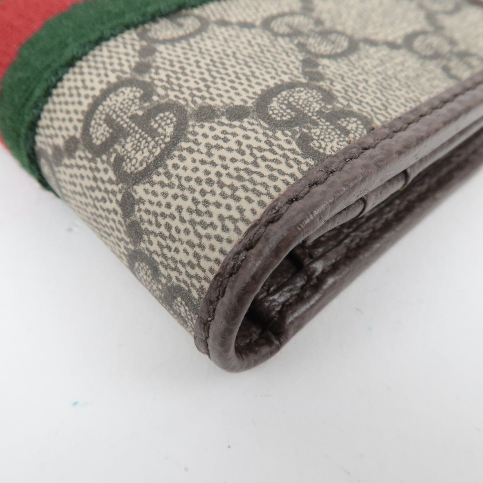 GUCCI Ophidia Sherry GG Supreme Wallet Beige Brown 838487