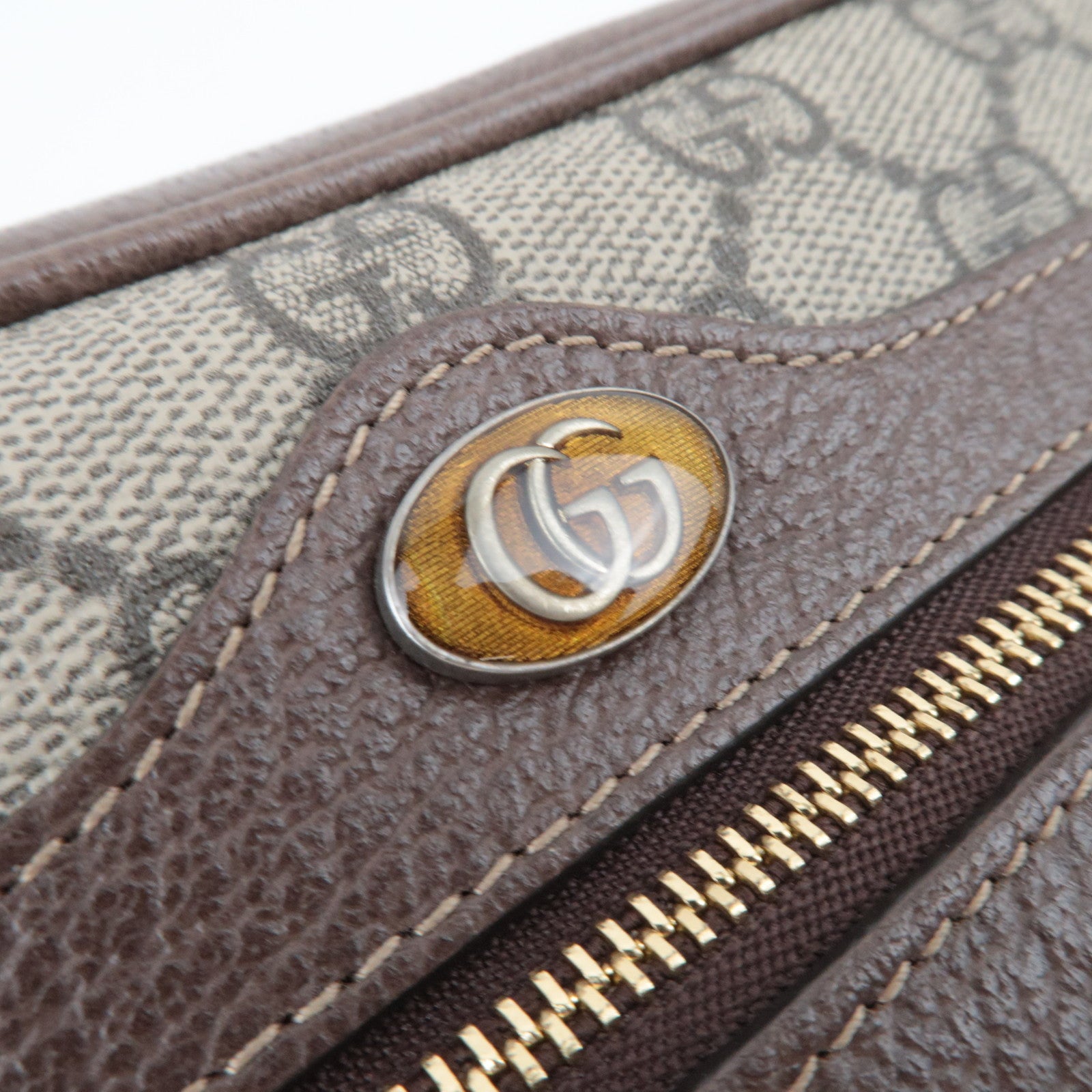 GUCCI Ophidia Sherry GG Supreme Shoulder Bag Beige Brown 517350