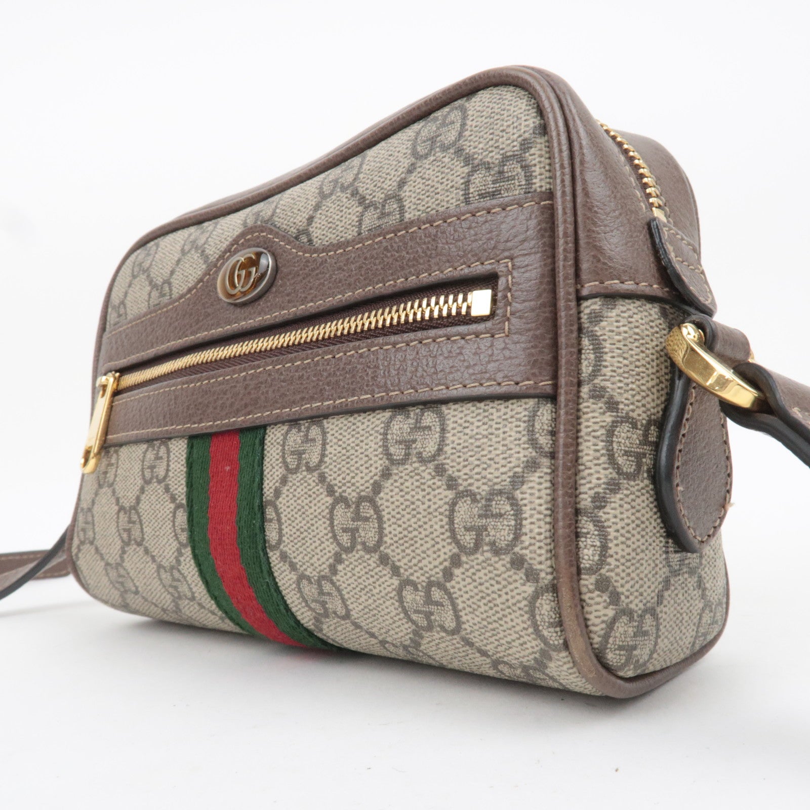 GUCCI Ophidia Sherry GG Supreme Shoulder Bag Beige Brown 517350