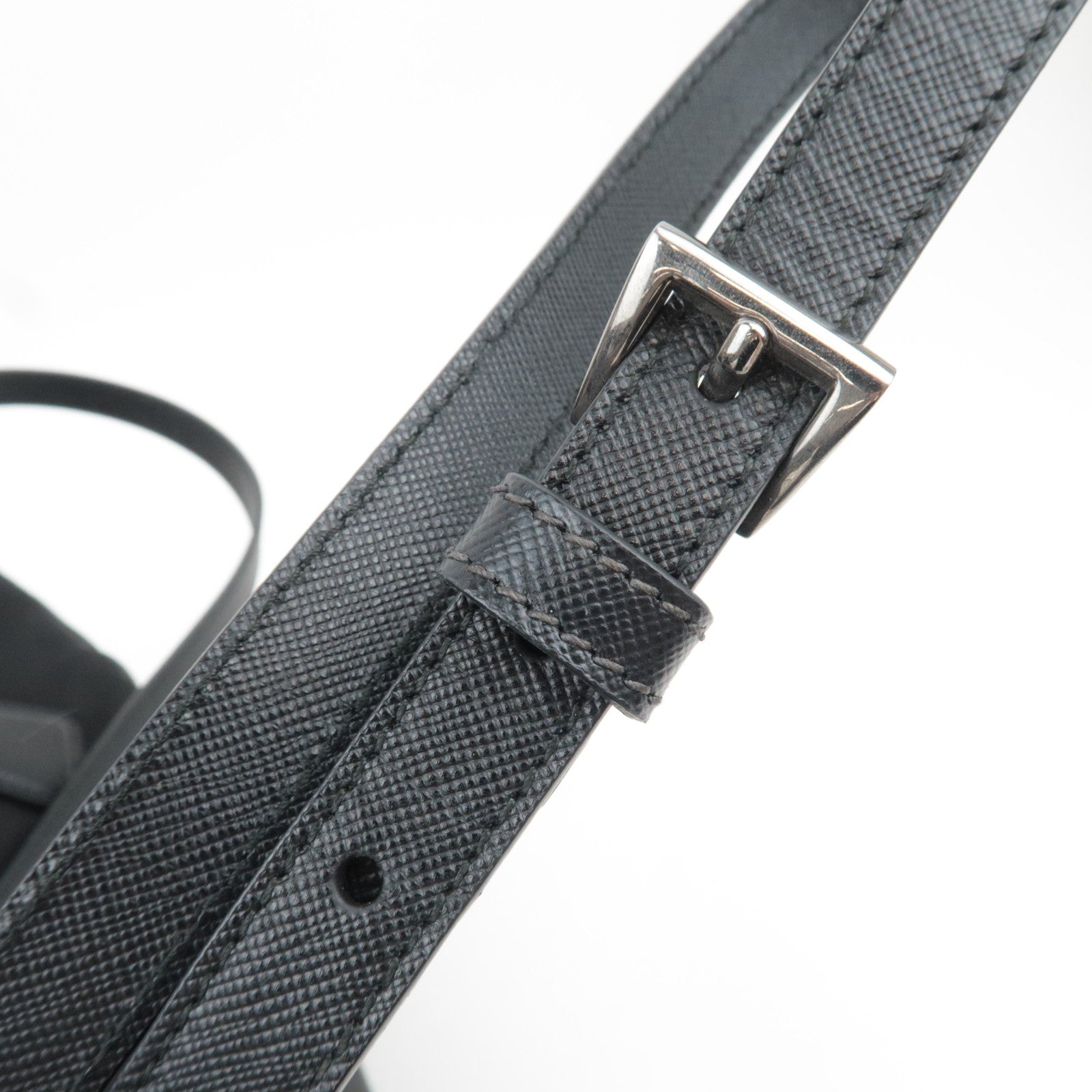 PRADA 2Way Nylon Leather Handbag Black