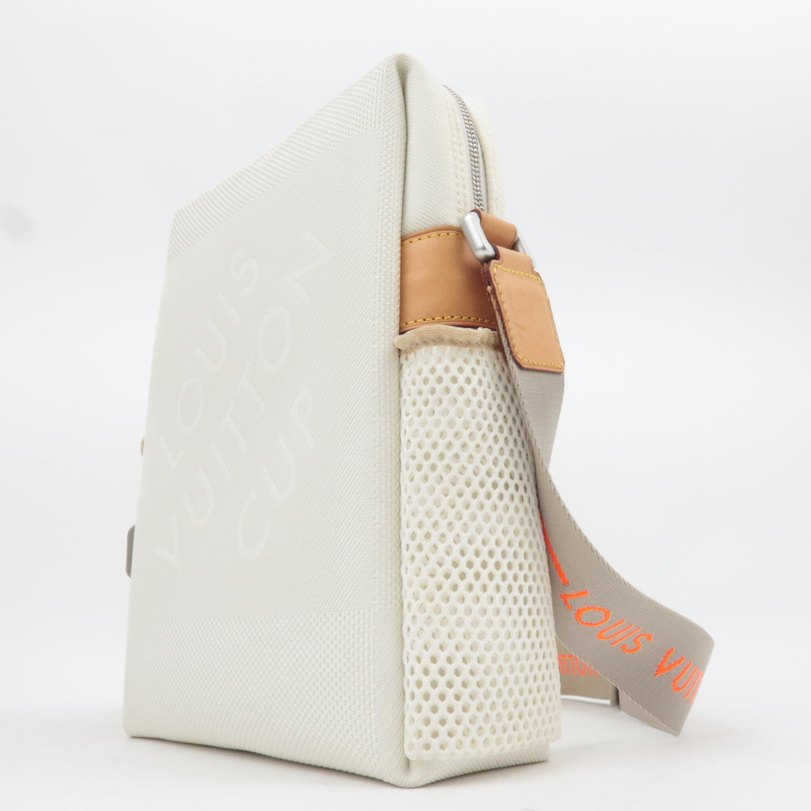Louis Vuitton Damier Geant LV Cup Weatherly Nylon Shoulder Bag White M80637