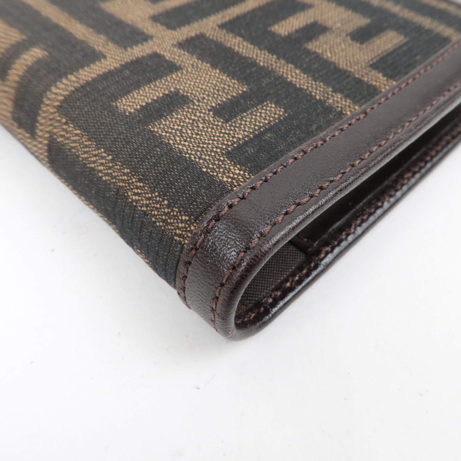 FENDI Zucca Canvas Leather Planner Cover Brown Black 30153
