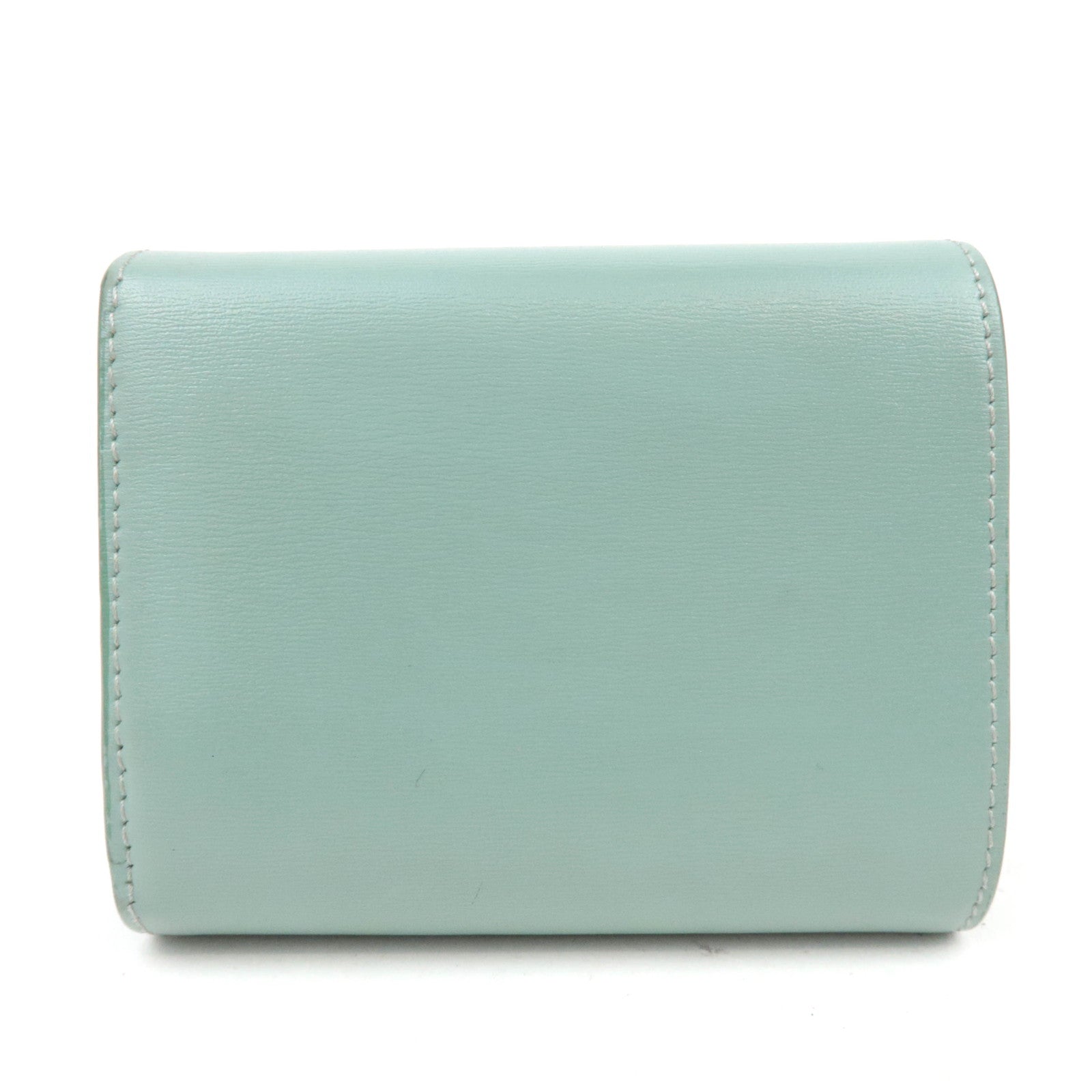 CELINE Triomphe Leather Wallet Mint Green