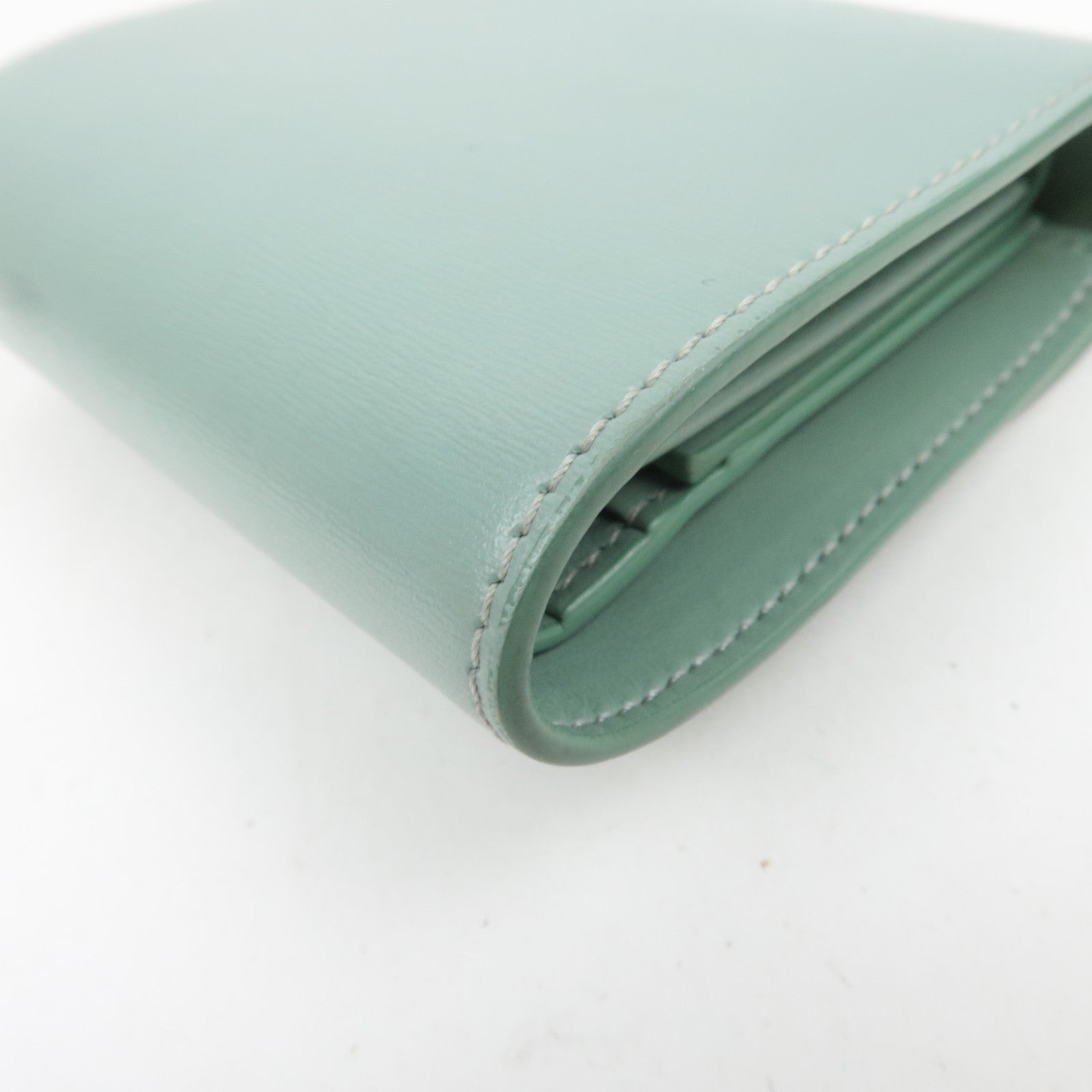 CELINE Triomphe Leather Wallet Mint Green