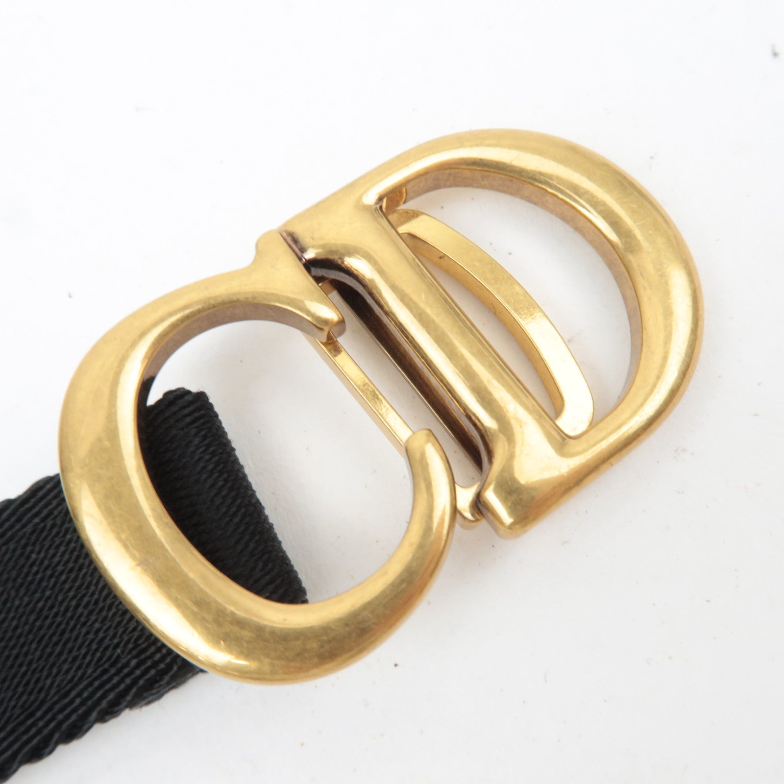 Christian Dior Canvas Belt Black Gold HDW
