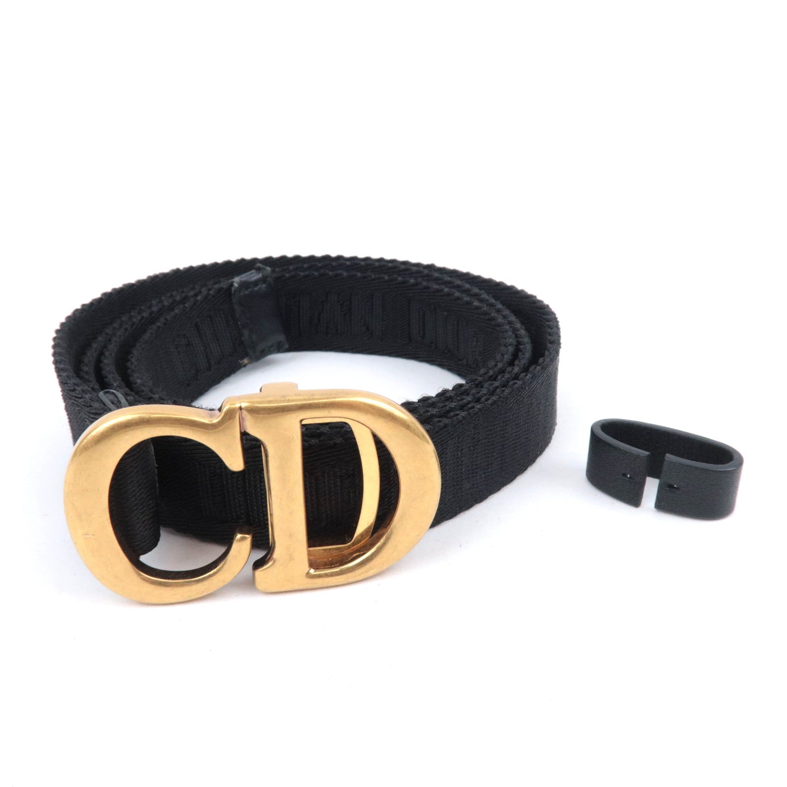 Christian Dior CD Logo buckle Belt Black
