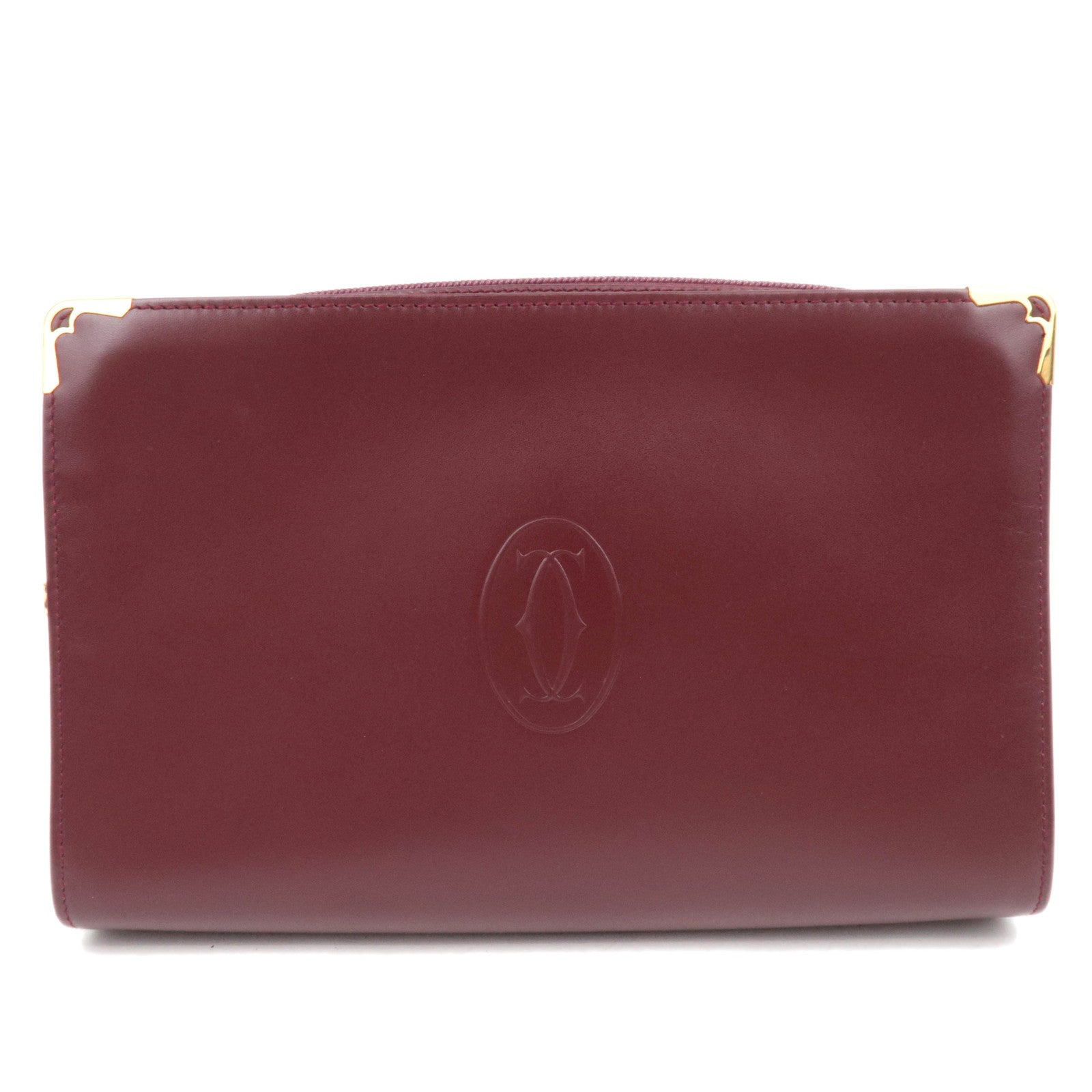 Cartier Must Line Leather Clutch Bag Bordeaux88183