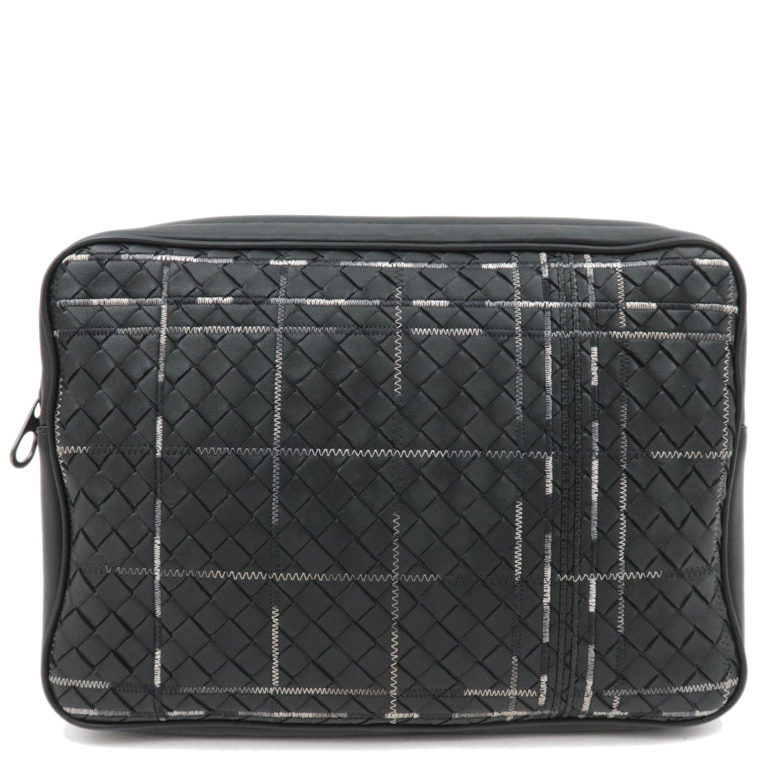 BOTTEGA VENETA Intrecciato Leather Clutch Bag with Stitching details88193