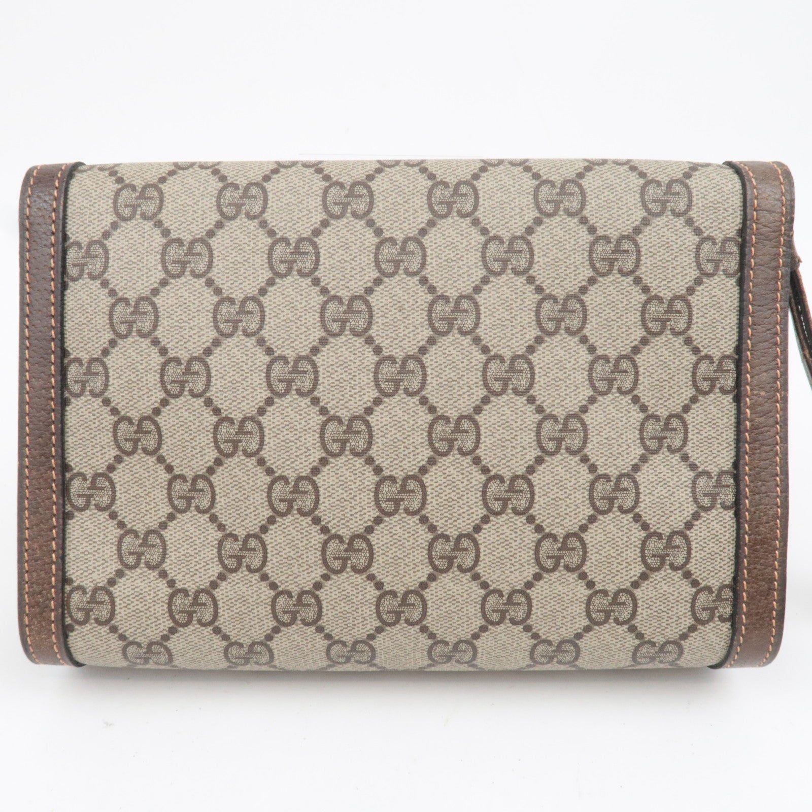 GUCCI Old Gucci GG Plus Clutch Bag Beige Brown