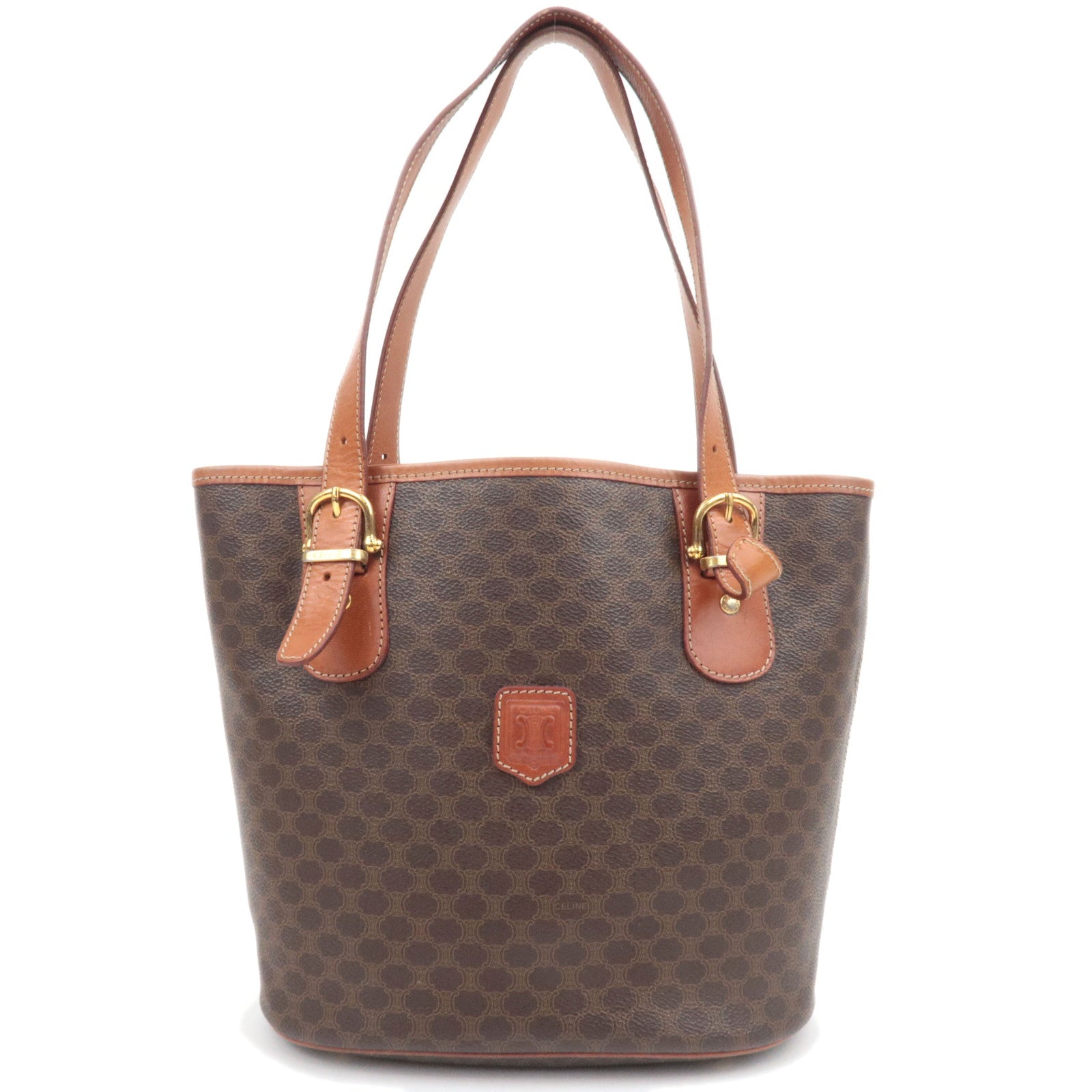 CELINE Macadam PVC Leather Tote Bag Brown88213