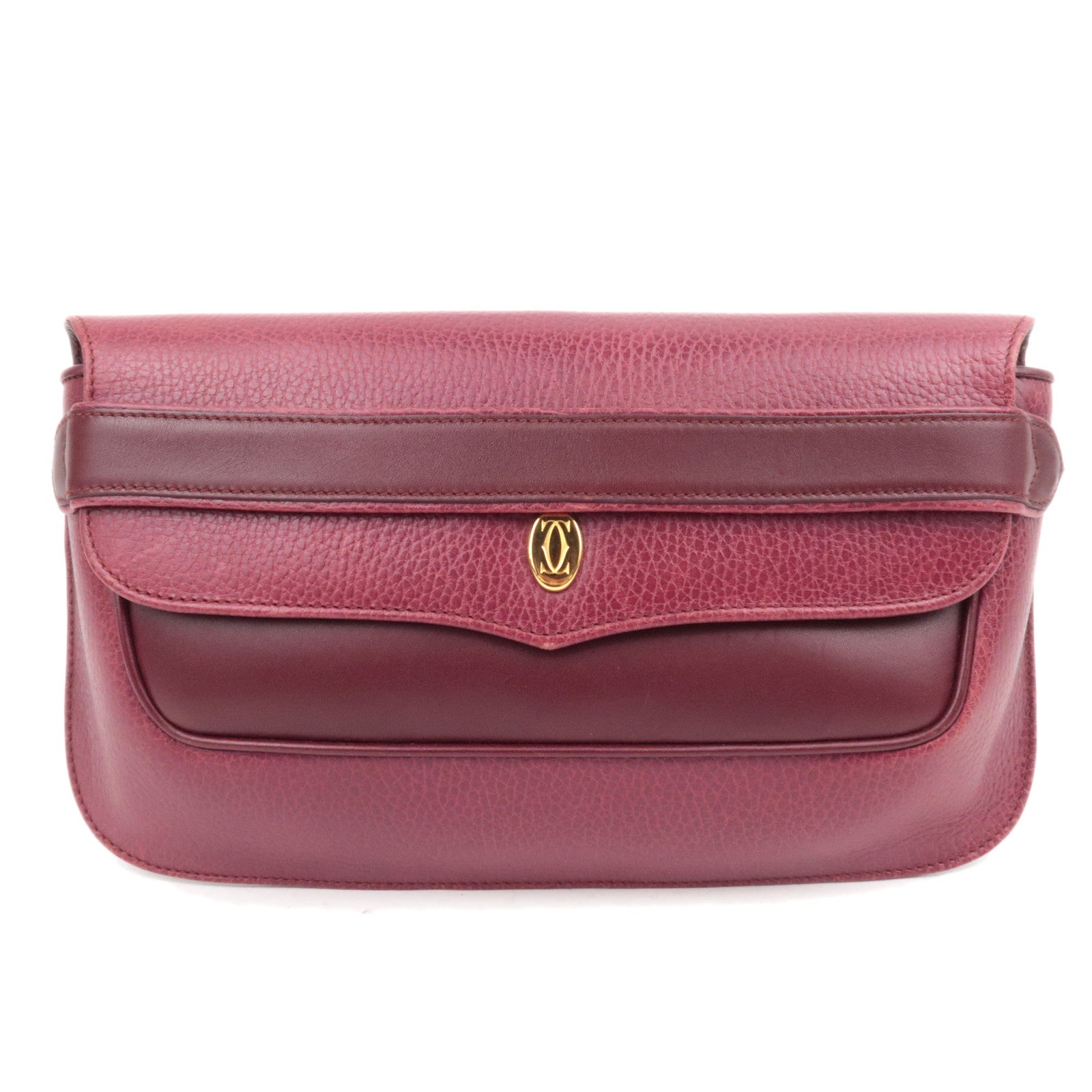 Cartier Must Line Leather Clutch Bag Bordeaux88217
