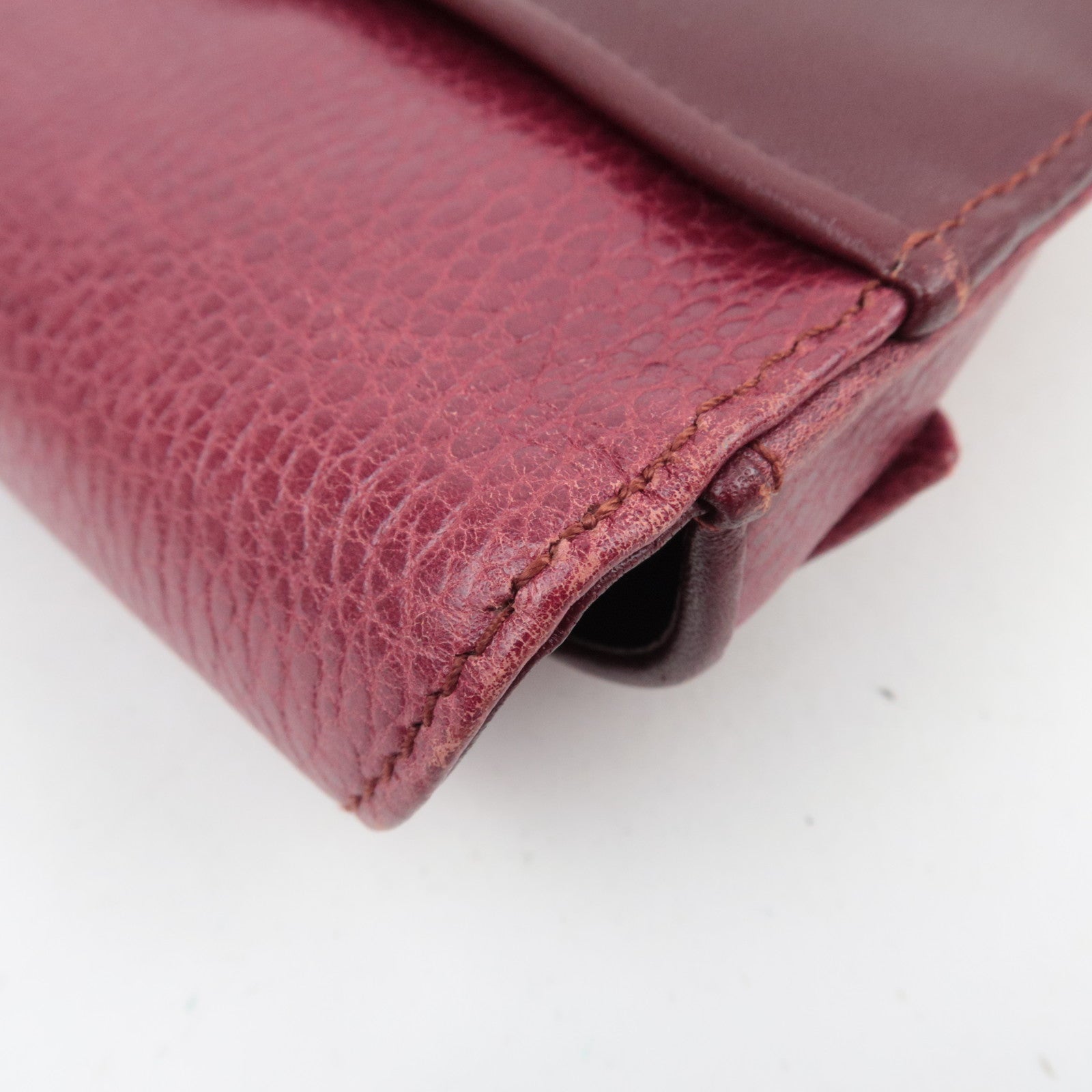 Cartier Must Line Leather Clutch Bag Bordeaux