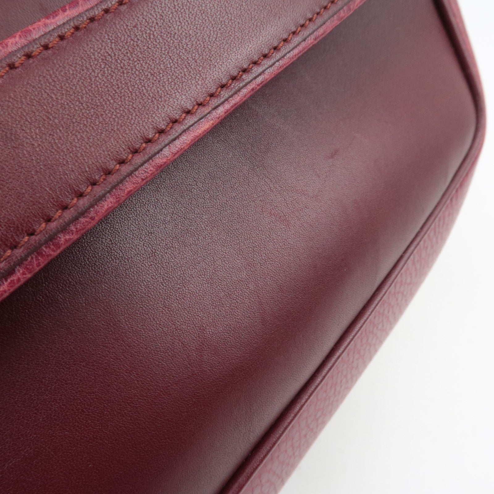 Cartier Must Line Leather Clutch Bag Bordeaux