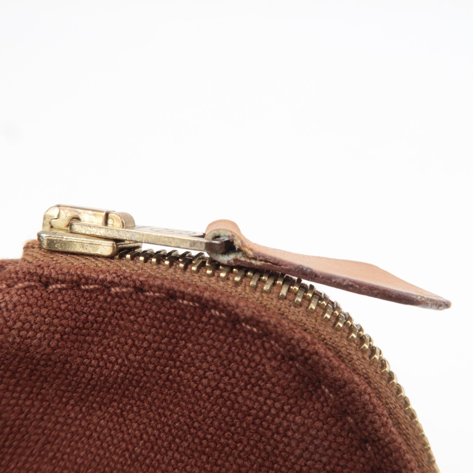 HERMES Bolide Pouch Mini 20 Canvas Cosmetic Pouch Brown