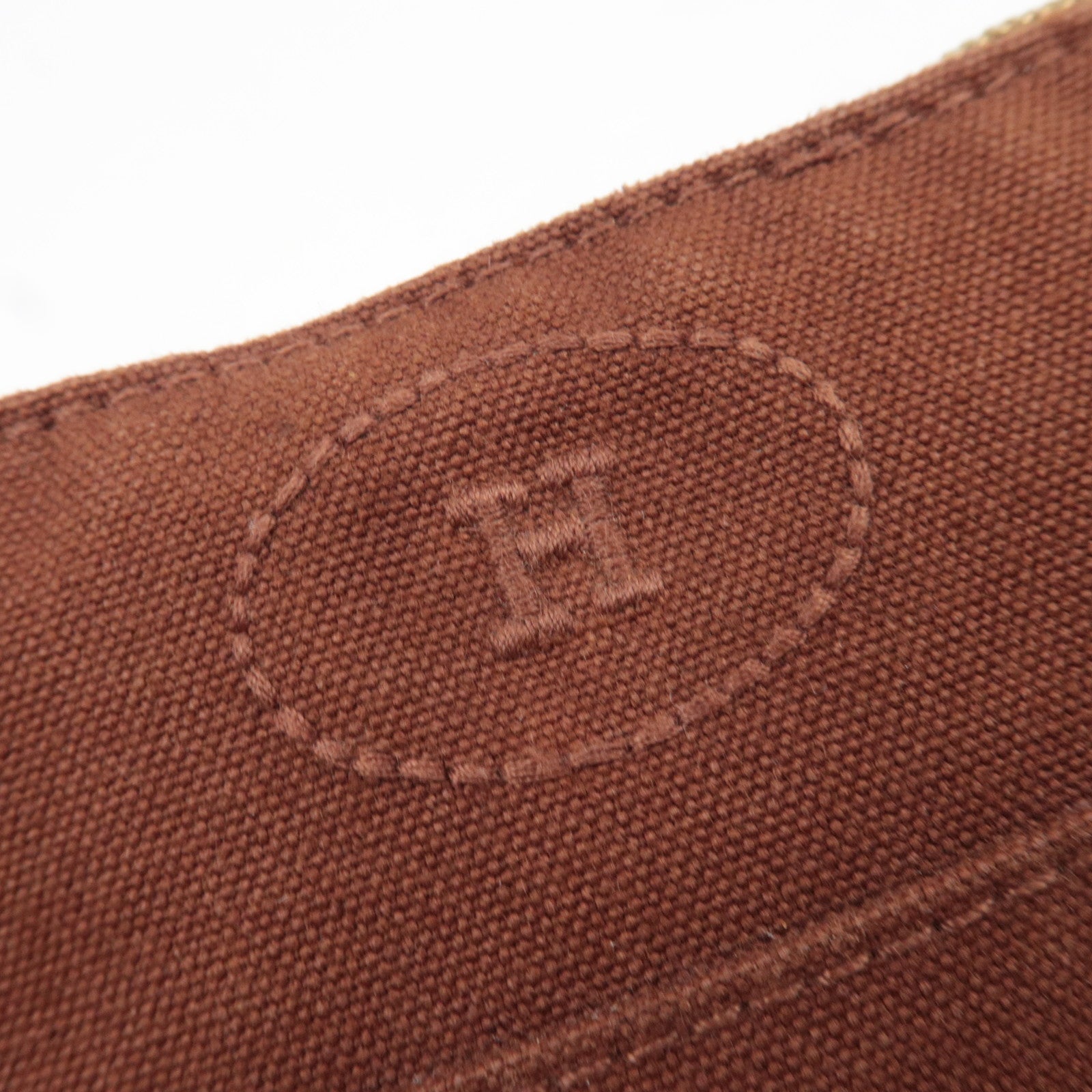 HERMES Bolide Pouch Mini 20 Canvas Cosmetic Pouch Brown