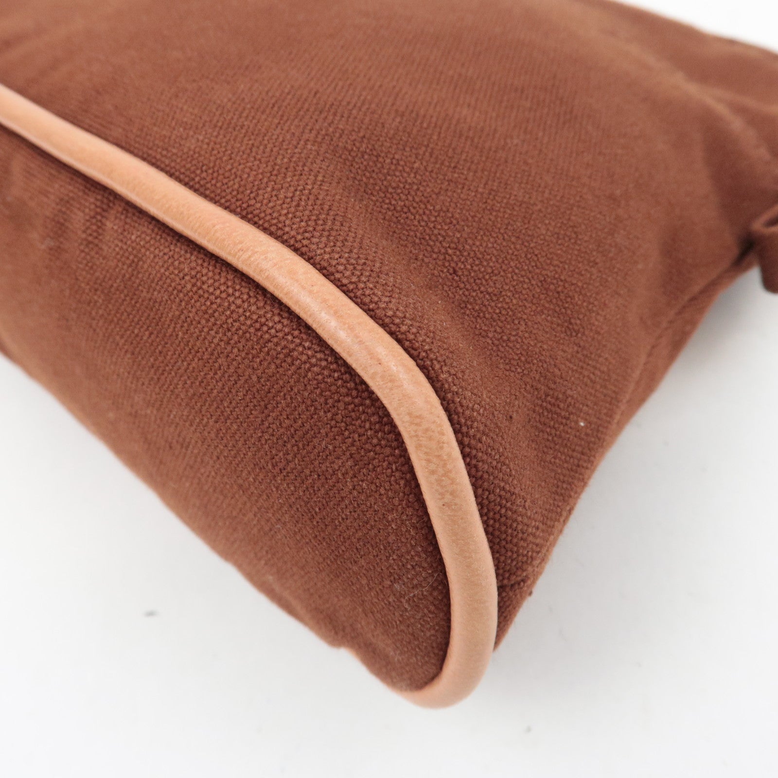 HERMES Bolide Pouch Mini 20 Canvas Cosmetic Pouch Brown