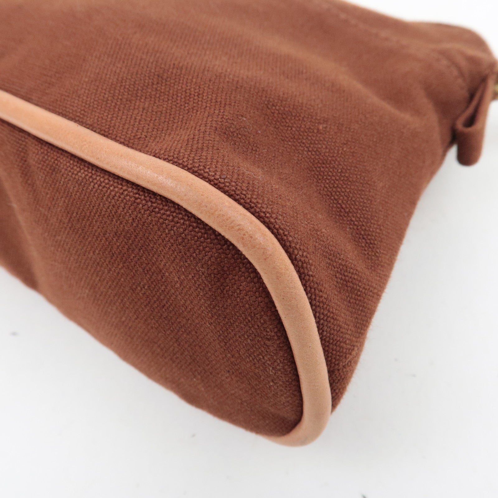 HERMES Bolide Pouch Mini 20 Canvas Cosmetic Pouch Brown