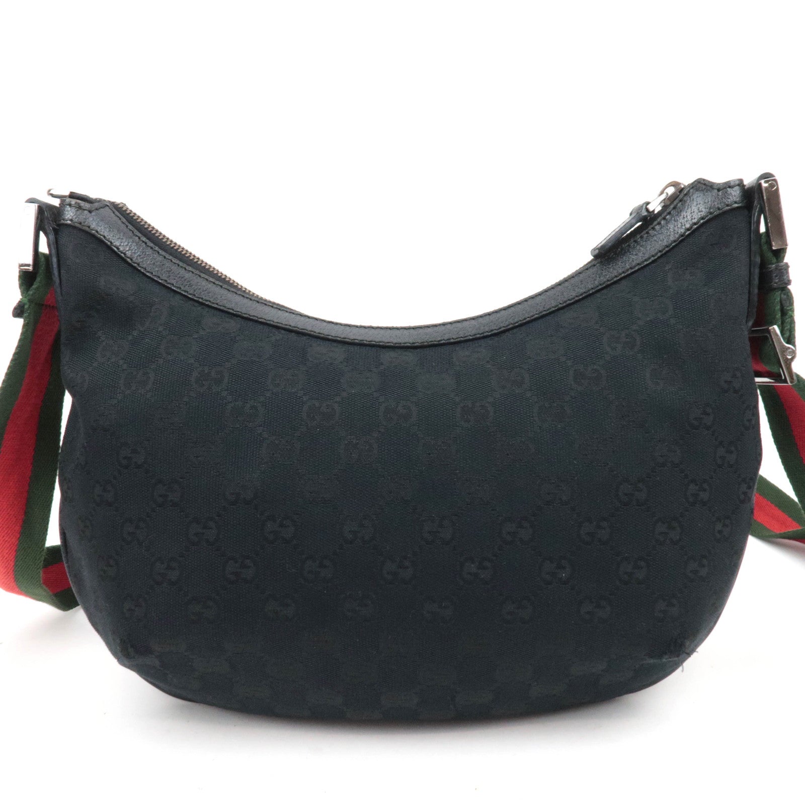 GUCCI Sherry GG Canvas Shoulder Bag Black 181092